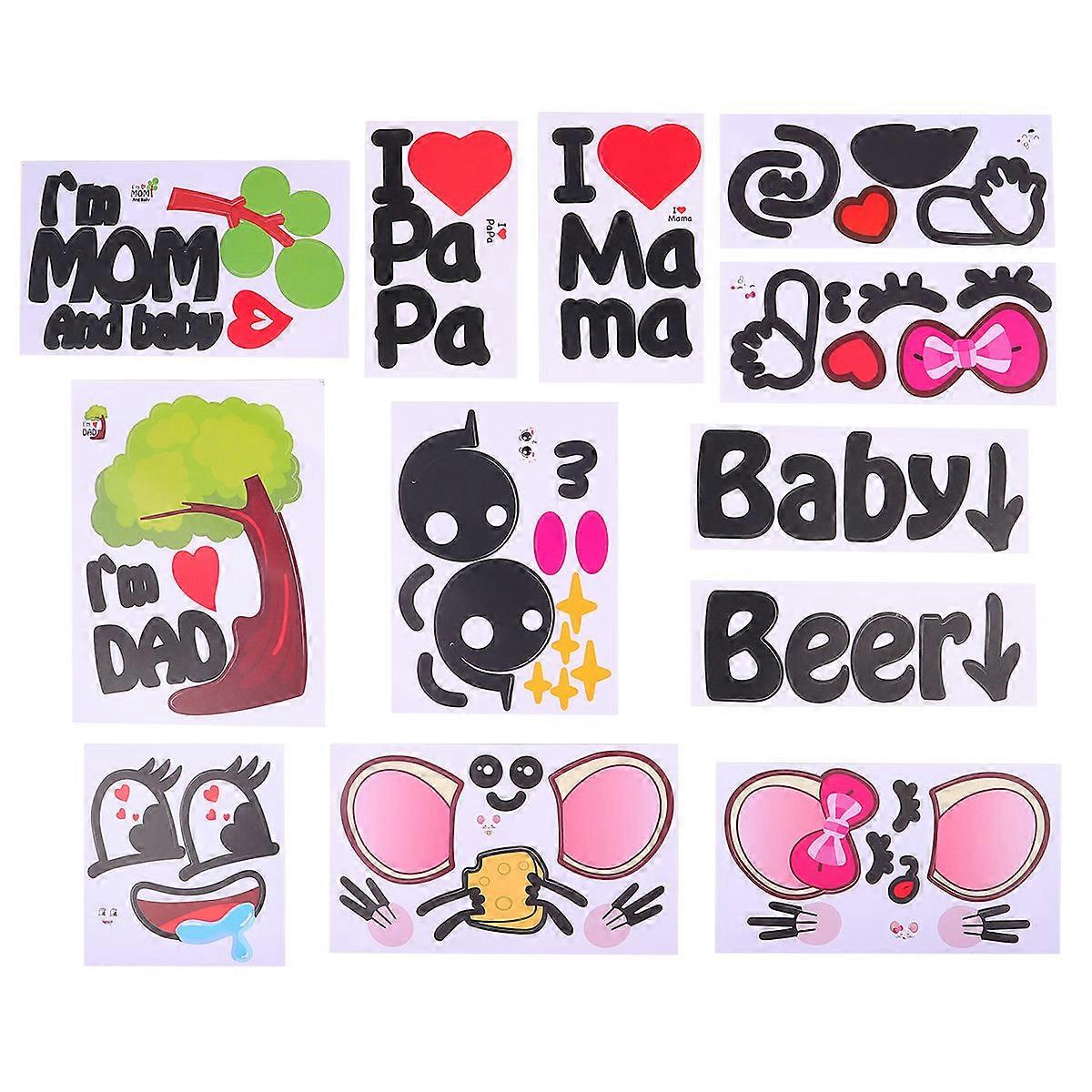 Lady Belly Sticker Belly Sticker for Decoration 12 Sheets Assorted Colors