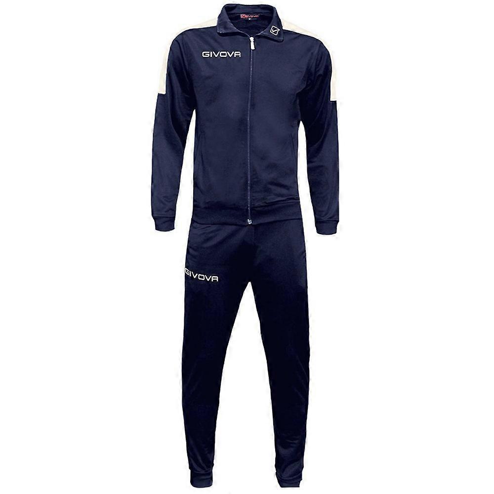 Givova Mens Tuta Revolution Tracksuit White/Navy Blue M