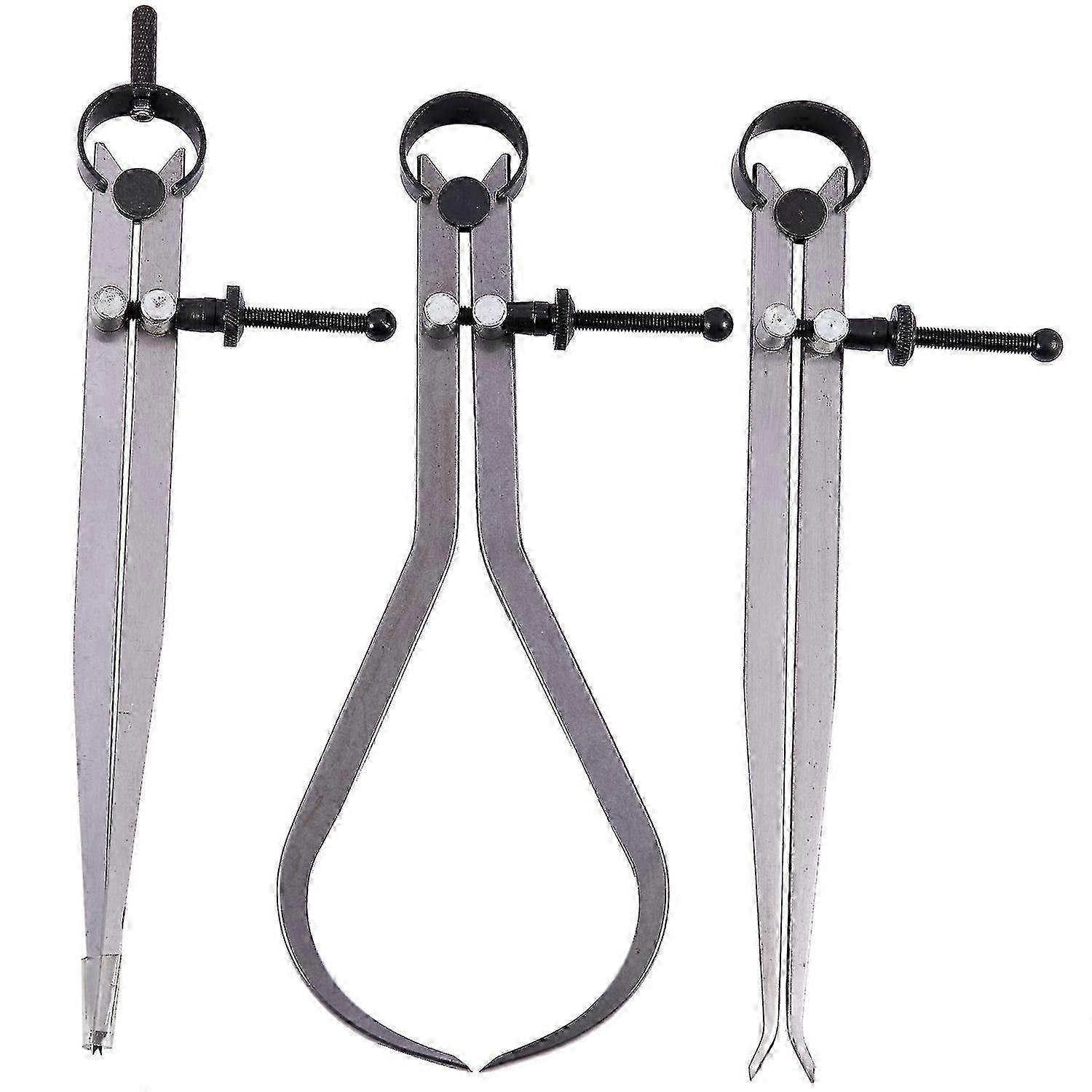 Spring Inside Outside Divider Caliper Set 8-inch Machinist Tools 3-pack