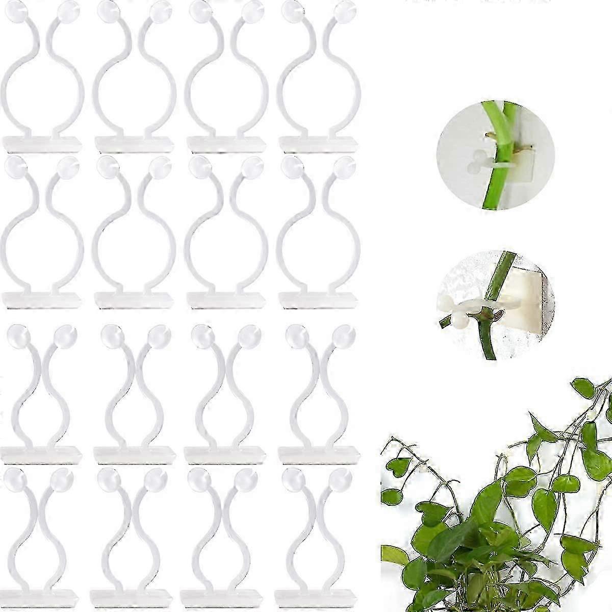 Self-Adhesive Plant Clips for Wall Mounting 100 Pack Ideal for Supporting Climbing Garden Plants and Cable Fixing