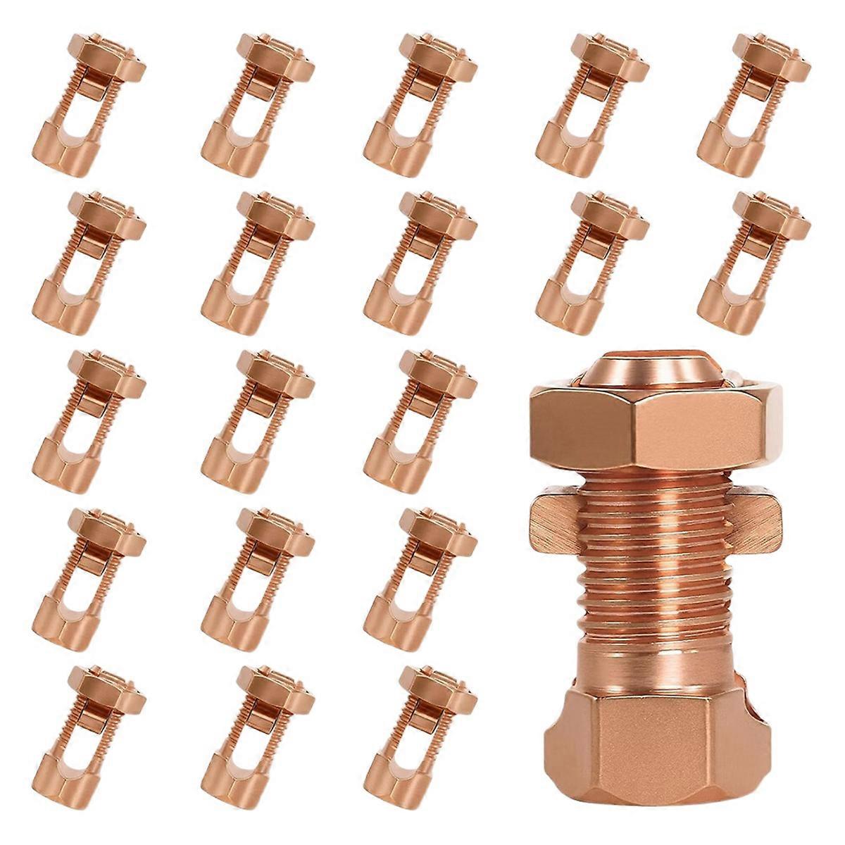 20PCS Split Bolt Connectors TJ-16,Copper Grounding Clamps for 6AWG