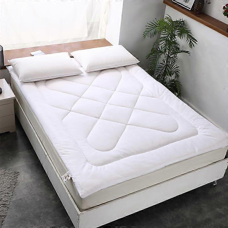 Tatami Mats, Folding Futon Floor Mattress, White 150x200cm, AntiFall Crawling Mat, Guest Mattress