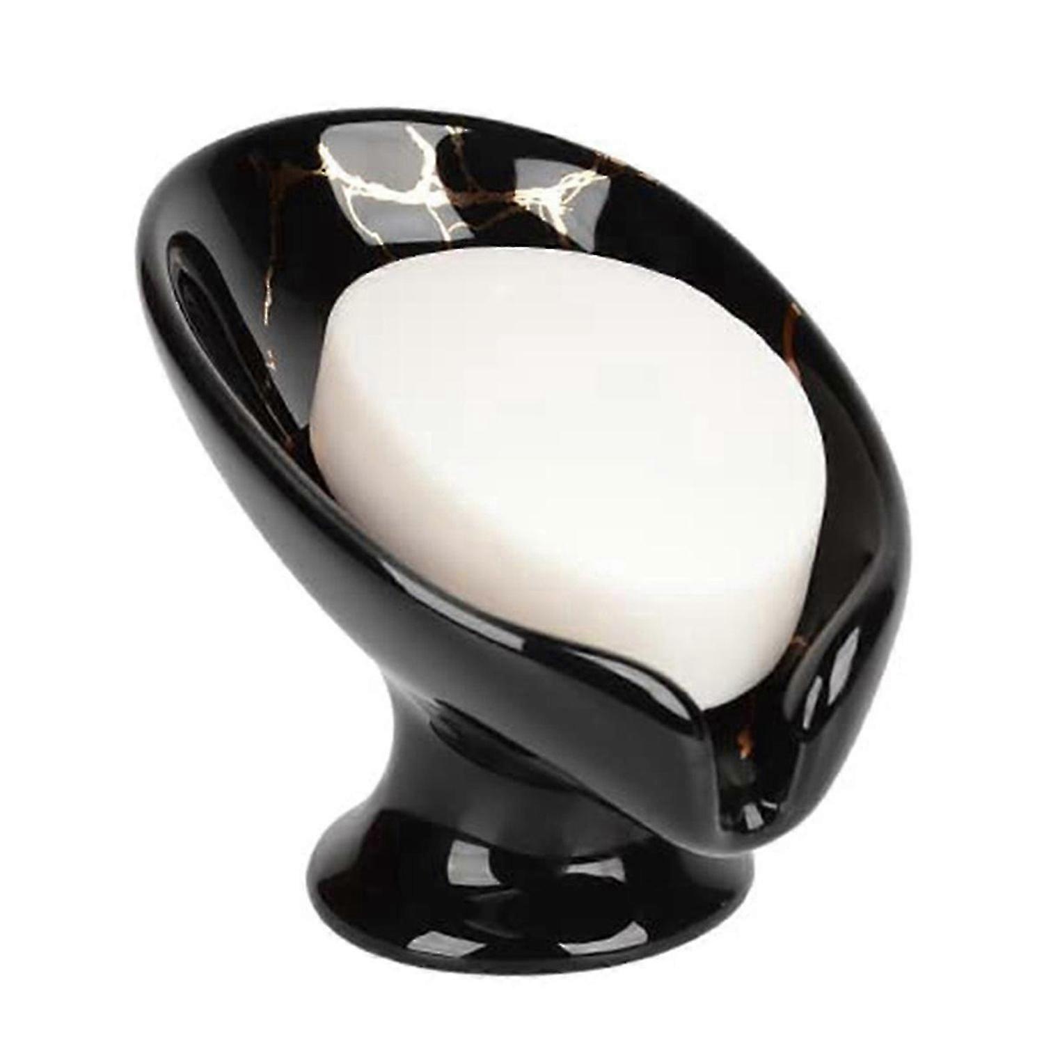 Soap Dish, Ceramic Soap Holder,Black