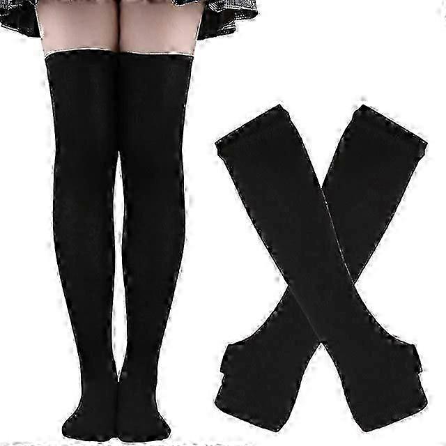 סט כפפות גרביים גבוהות ירך קשת עבור קוספליי מעל מחממי ברכיים