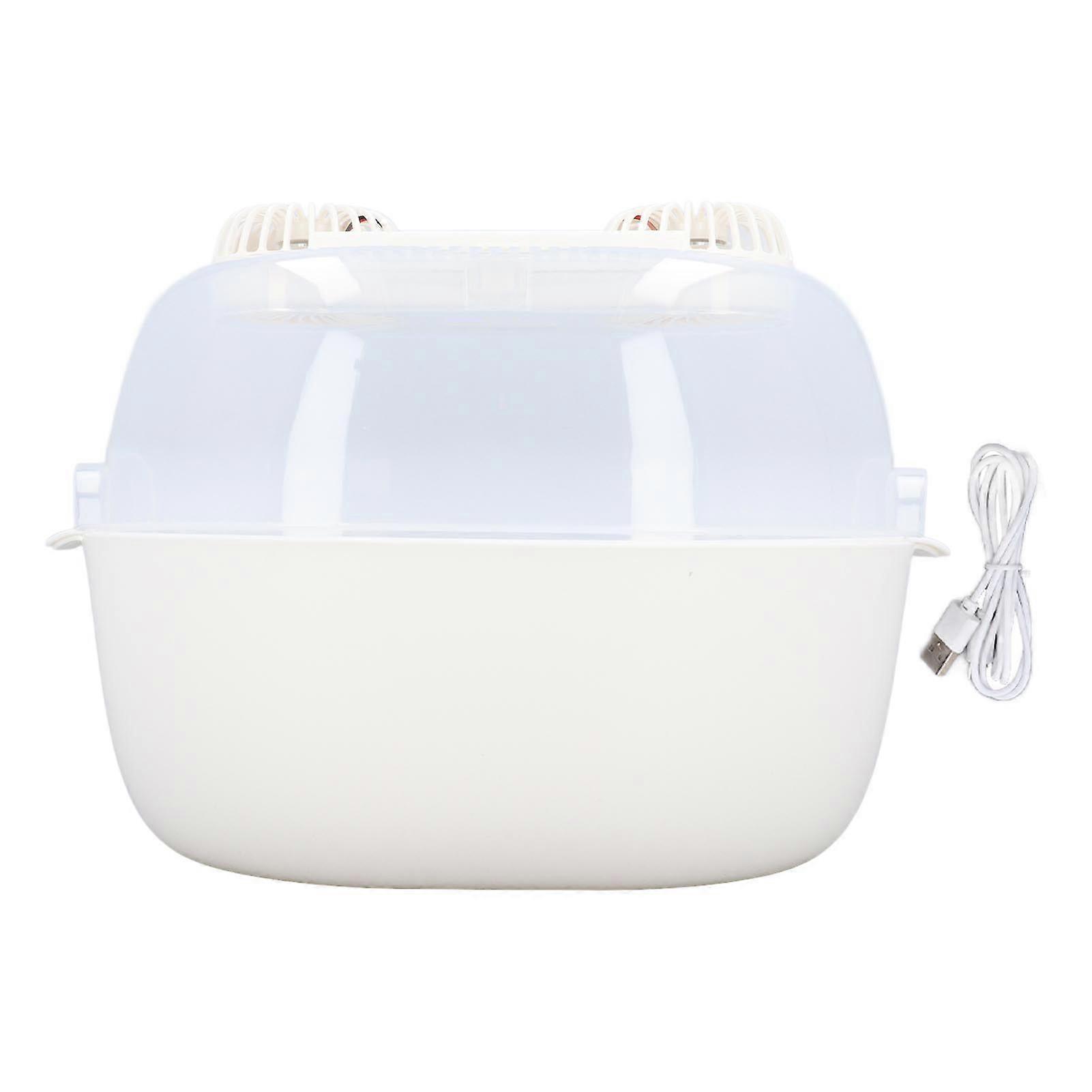 Household Defrosting Box with Dual Fan Double Layer Drain 1800mAh Timing Detachable USB Charging UV Thawing Defrosting Machine
