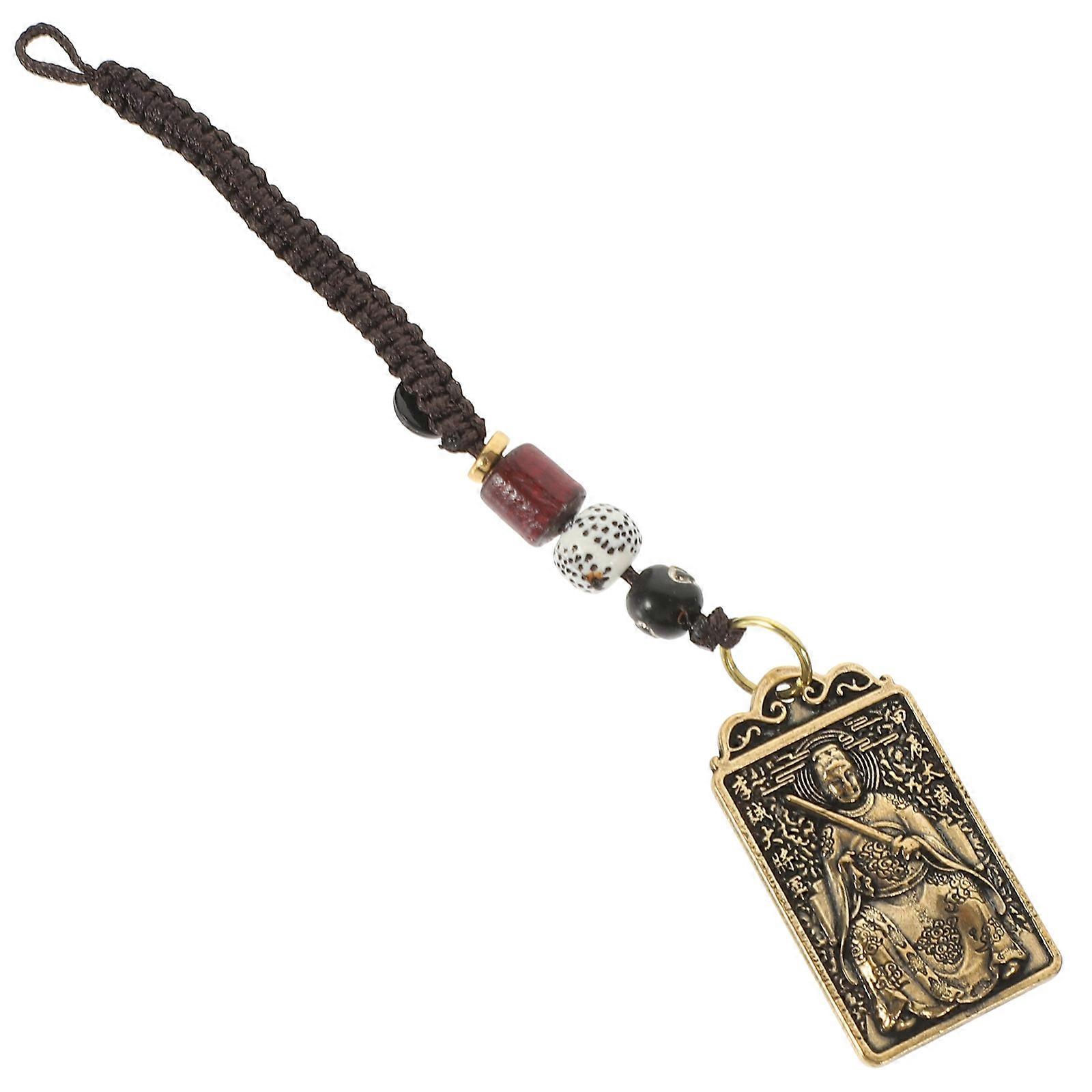 Dark Brown Taisui Pendant Copper Rope Keychain for Car Key 3Pcs Pack
