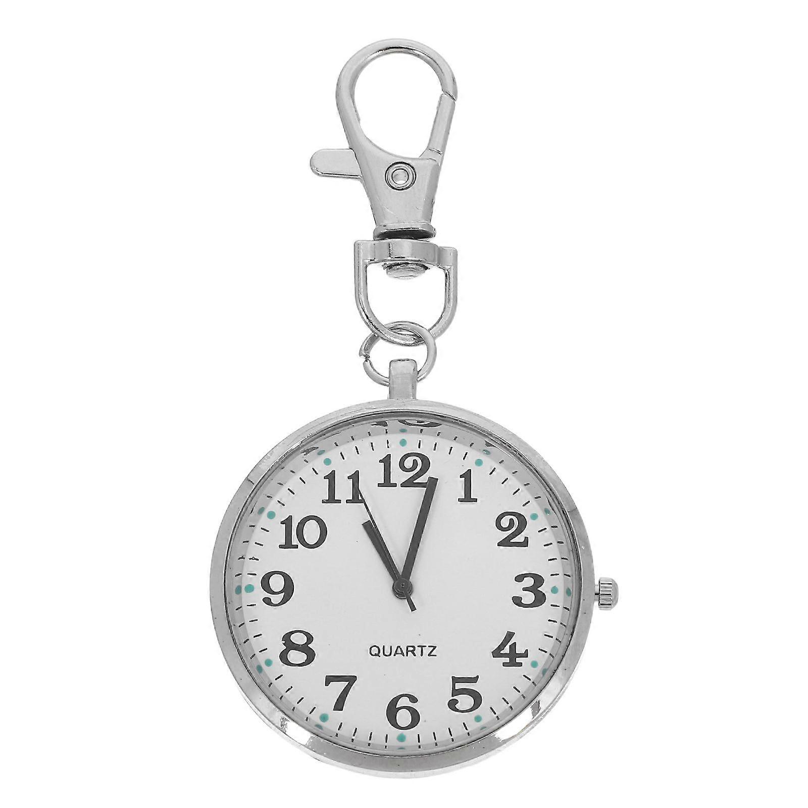 Vintage Number Pocket Watch For Elderly And Kids Keychain Clock For Exams Learning And Nursing Clear Analog Keyring Pocket Watch