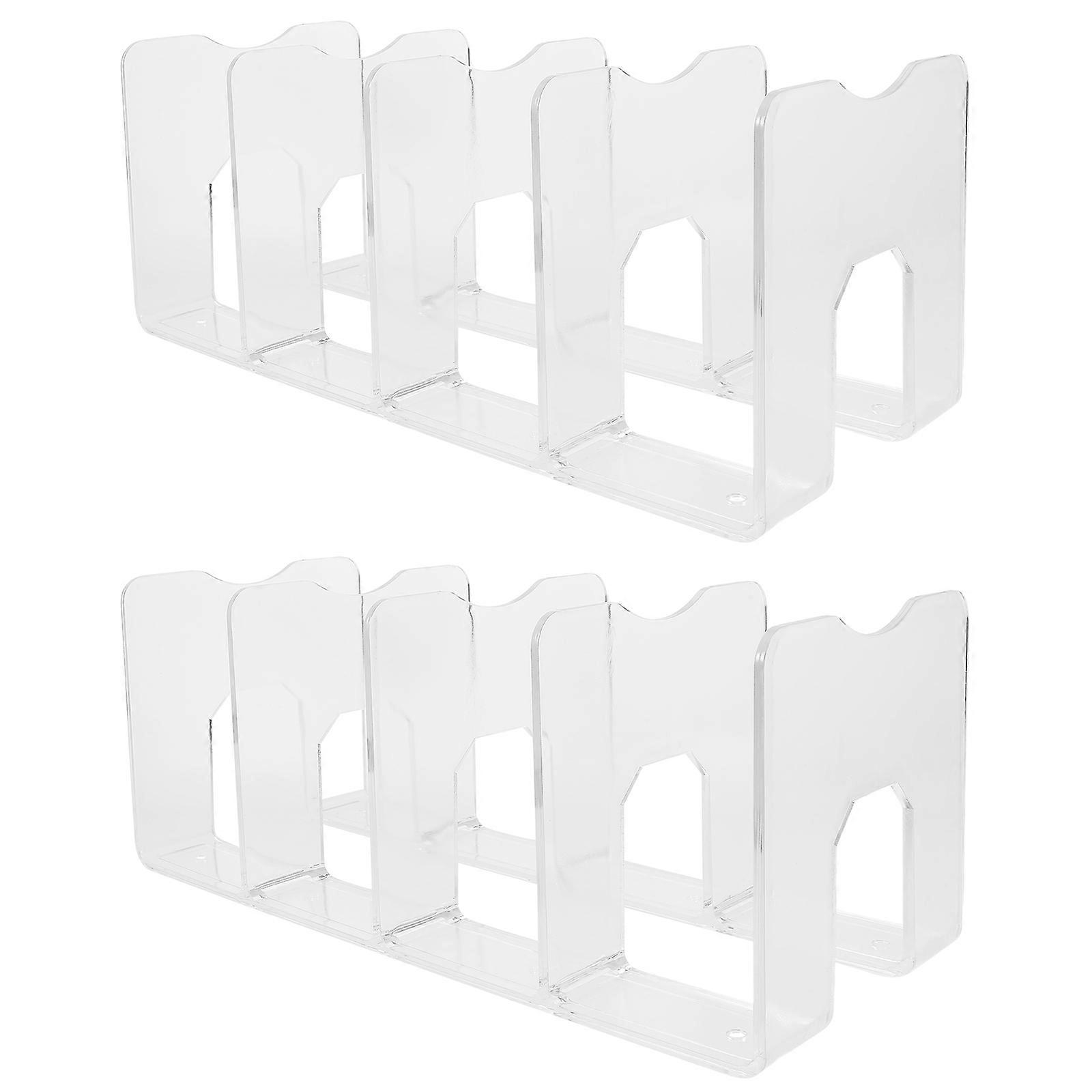 Clear Acrylic Bookend for Desk Book Support Stand 4Pcs Storage Solution