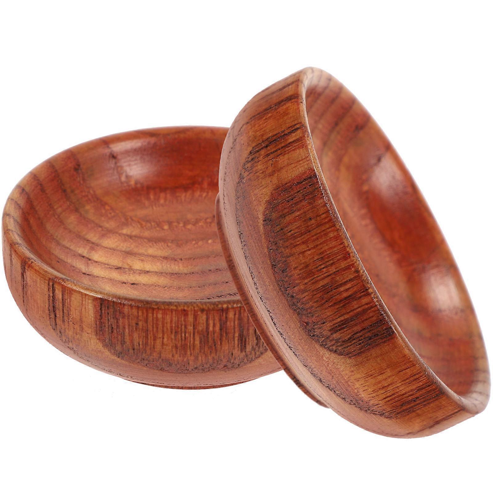 Food Dipping Dishes Wooden Sauce Container for Kitchen Use 2Pcs