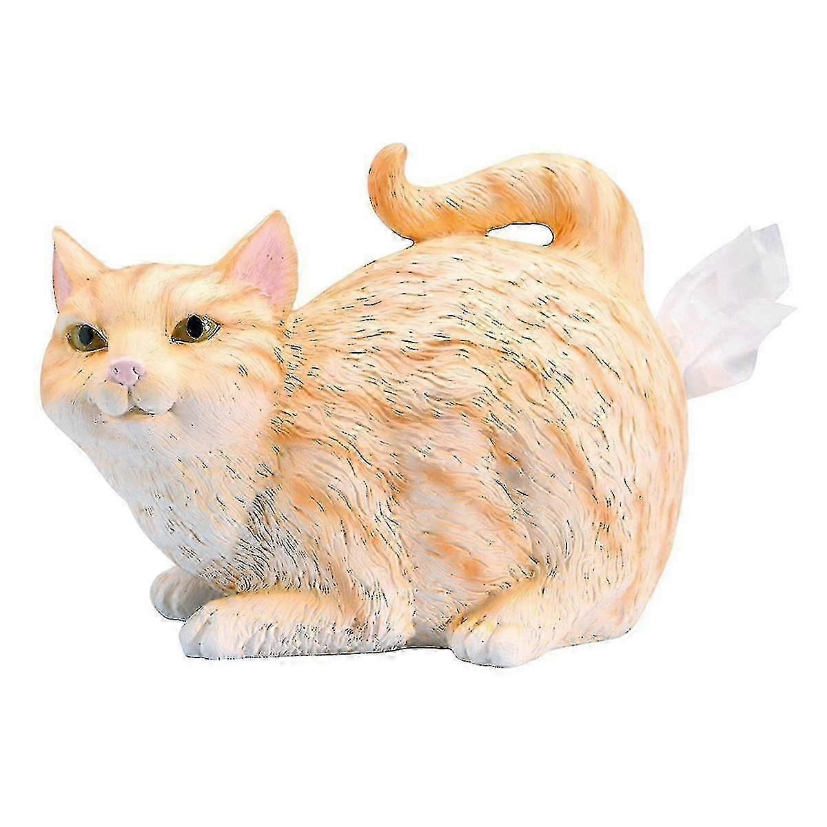 Cat Butt Tissue Holder - Orange Tabby Cat Square Tissue Box Cover- Cute Bathroom Accessories - Resi