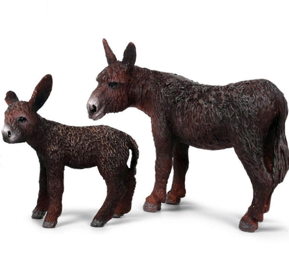 2Pcs Plastic Donkey Figures Simulation Donkey Model for Decor
