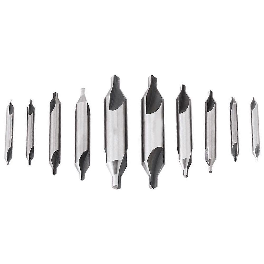 10pc HSS Center Drill Bit Set 1-5mm 60 Degree Combination Countersinks