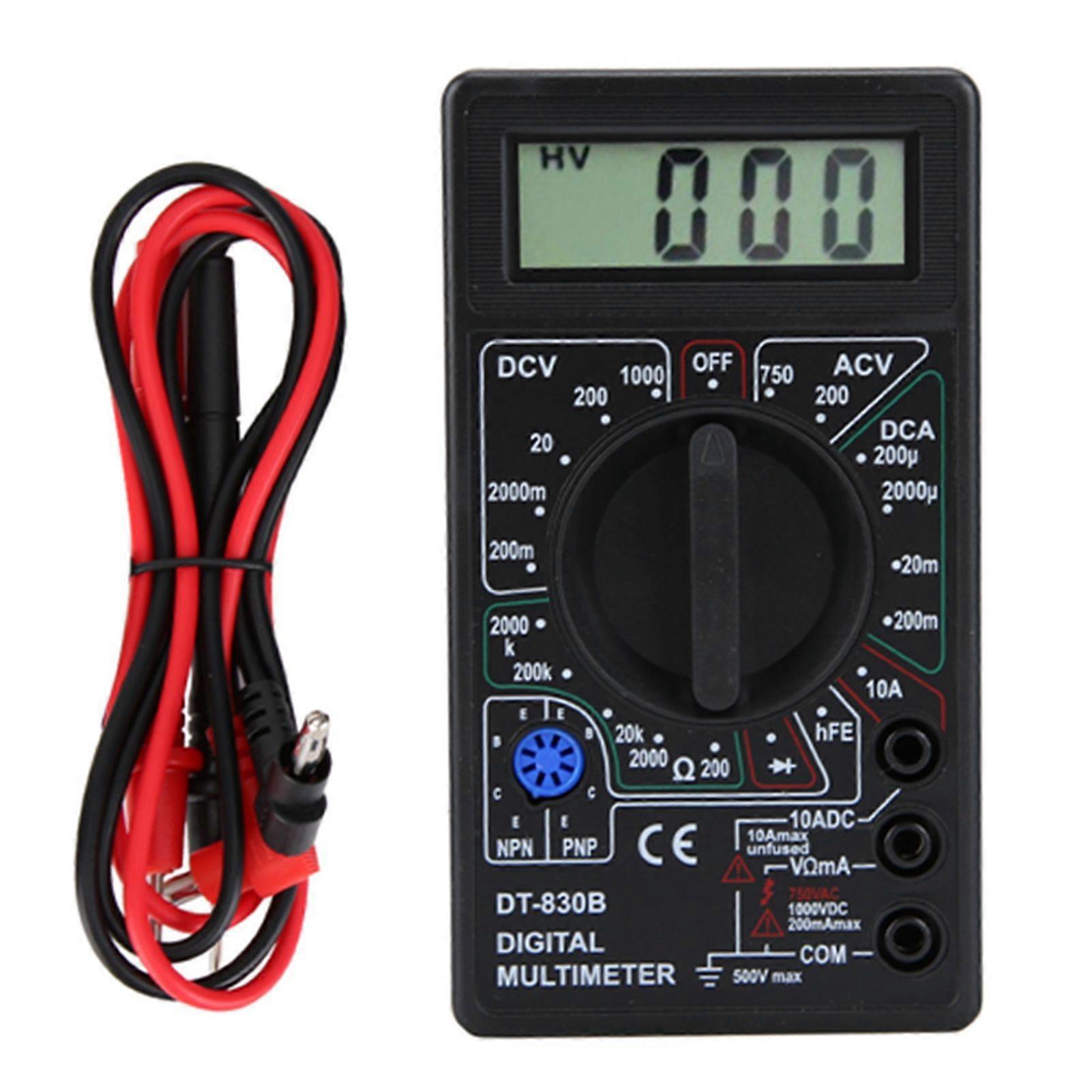DT-830B Multifunctional Portable LCD Digital Multimeter Amp Volt Ohm Tester Voltmeter Ohmmeter MeterDT-830B Black