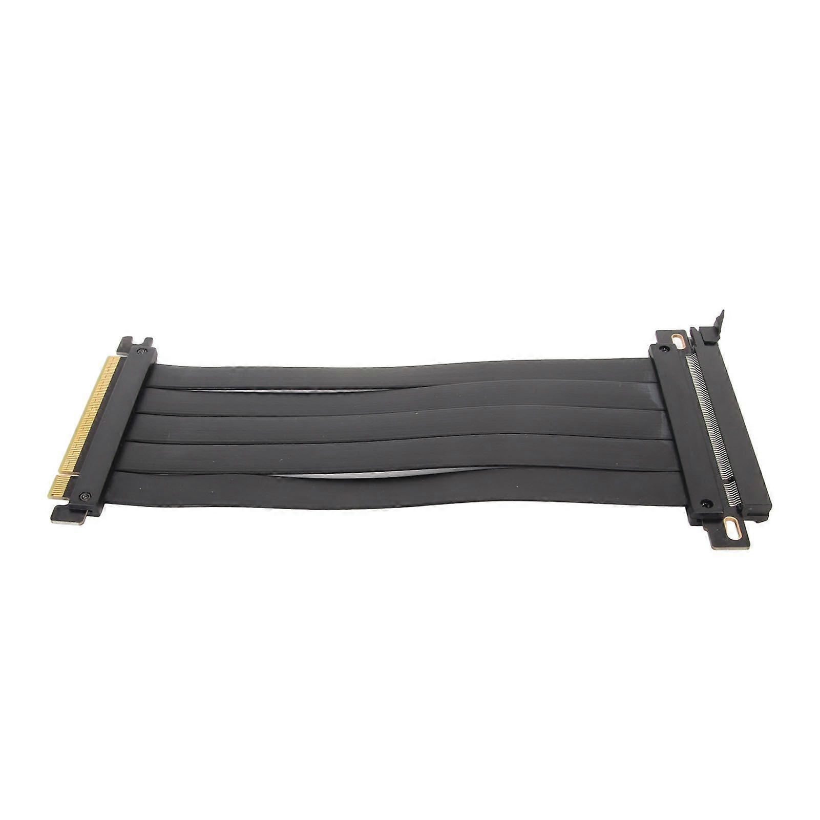 PCIE 4.0 X16 Extender Riser Cable High Shielding Property 180 Degree Flexible PCIE 4.0 Extension Cable for Graphics Card Black 50cm/19.7in