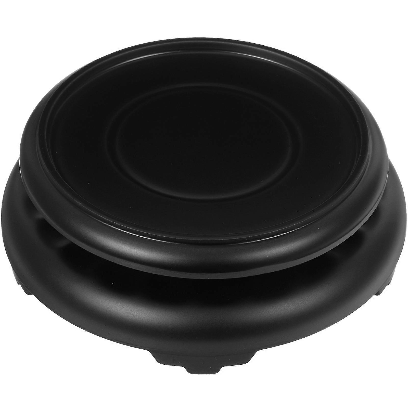 Black Wooden Flower Pot Base for Display with Rotary Function 5Pcs Set