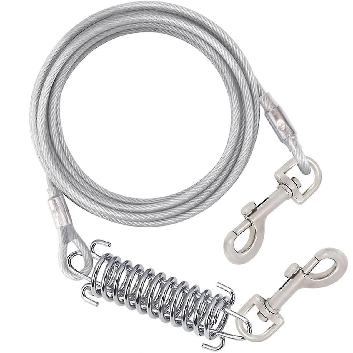 Dog Tie Out Cable Dog Runner for Yard Steel Wire Dog Leash with Superior Spring Large Dog Running in