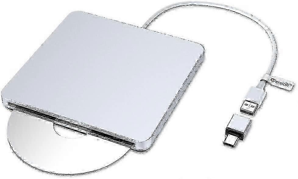 2025 Compatible External DVD/CD Drive with USB Type-C Portable Ultra-Slim SuperDrive Burner Optical Drive with CD-RW DVD-RW and Di capabilities