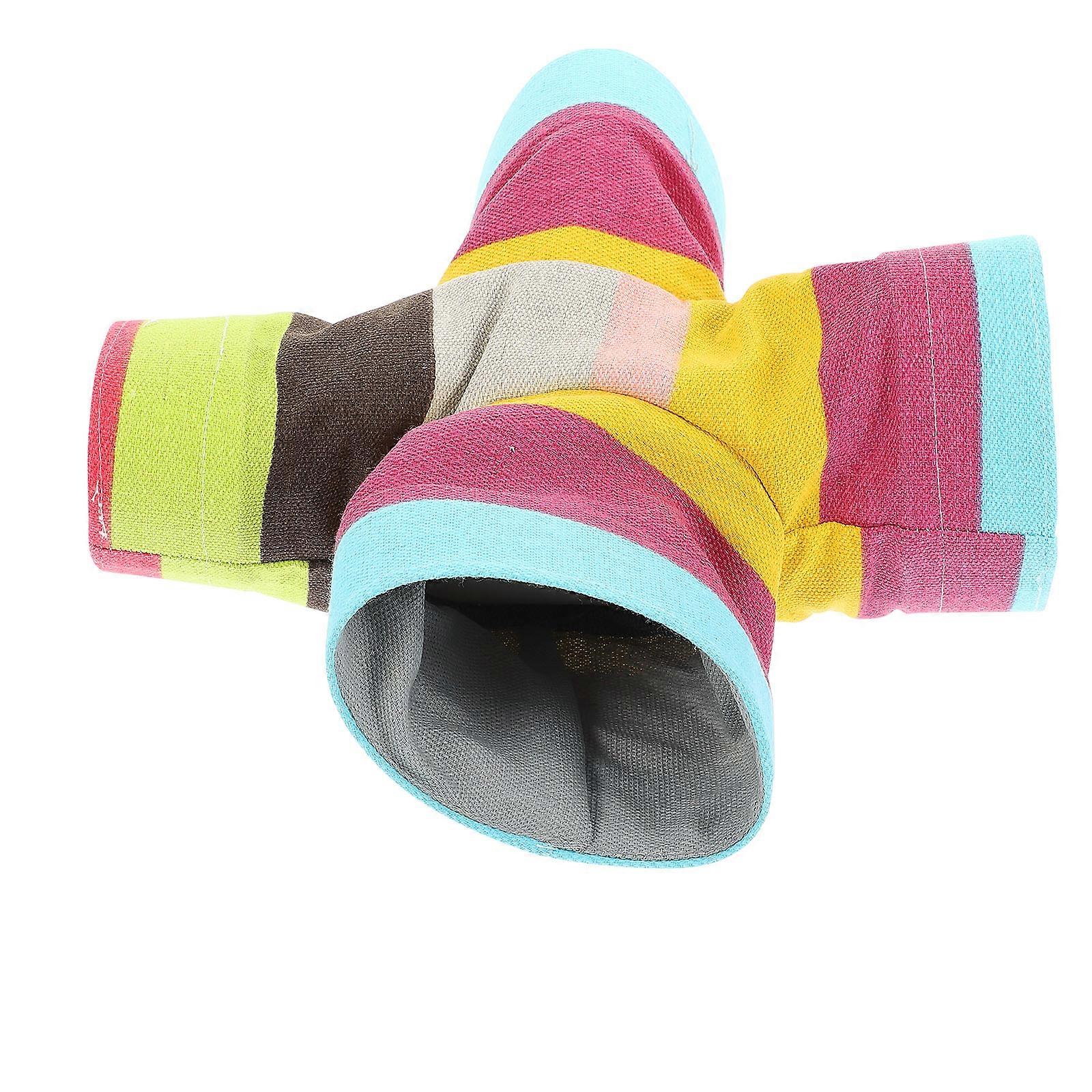 Durable Canvas Rabbit Tunnel Plaything Assorted Color For Pets Interactive Play Indoor 1Set
