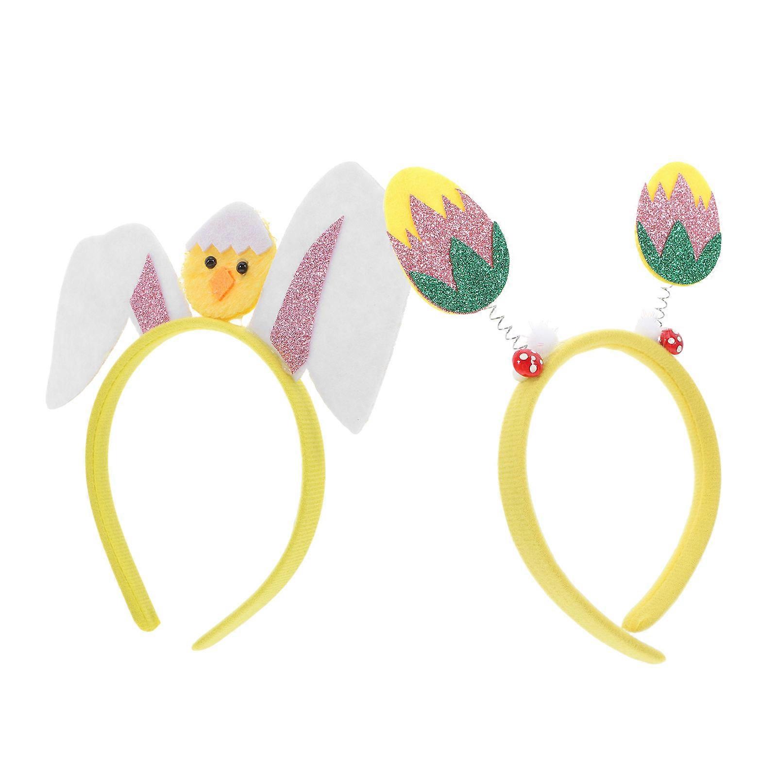 Easter Themed Headband With Colorful Plush Chick For Girls Children's Parties And Holiday Events 2Pcs
