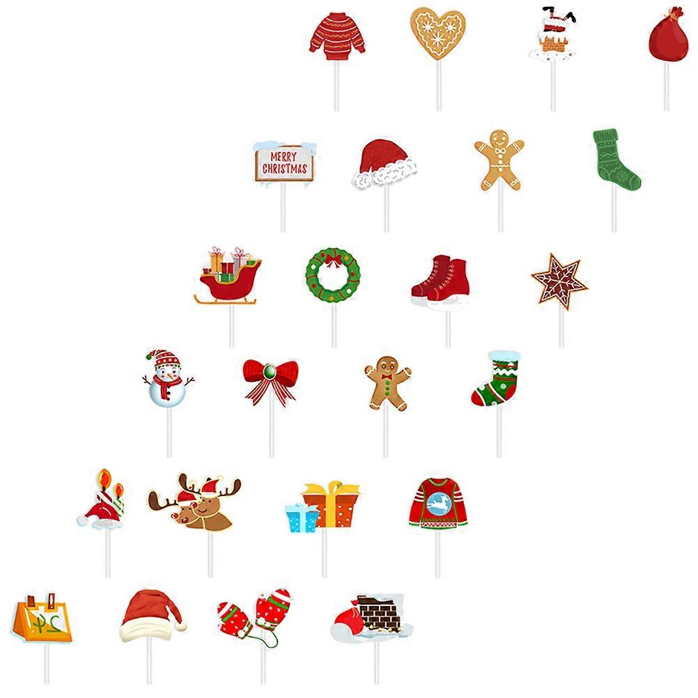 Assorted Color Christmas Cupcake Decoration Picks 120 Pcs Rectangular Style For Party Planners And Home Bakers