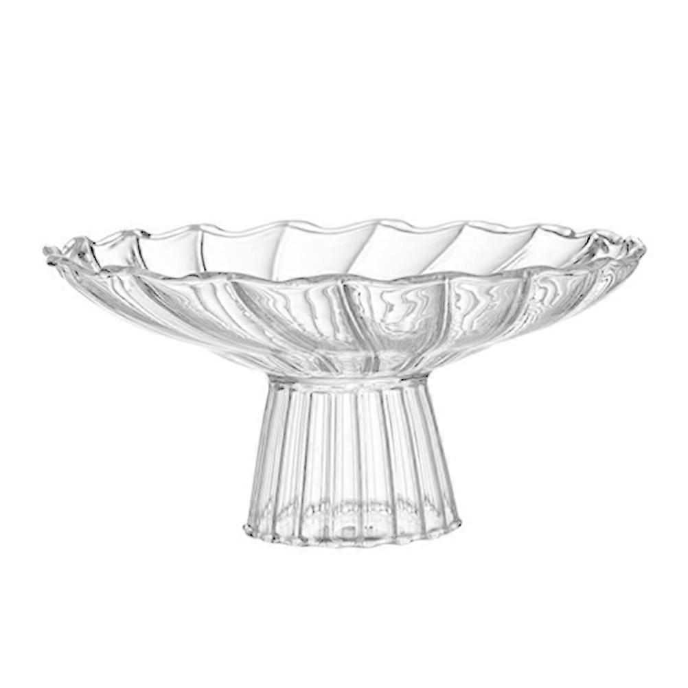 Glass Cake Tray Fruit Serving Tray for Storage 2Pcs Transparent Snack Plate