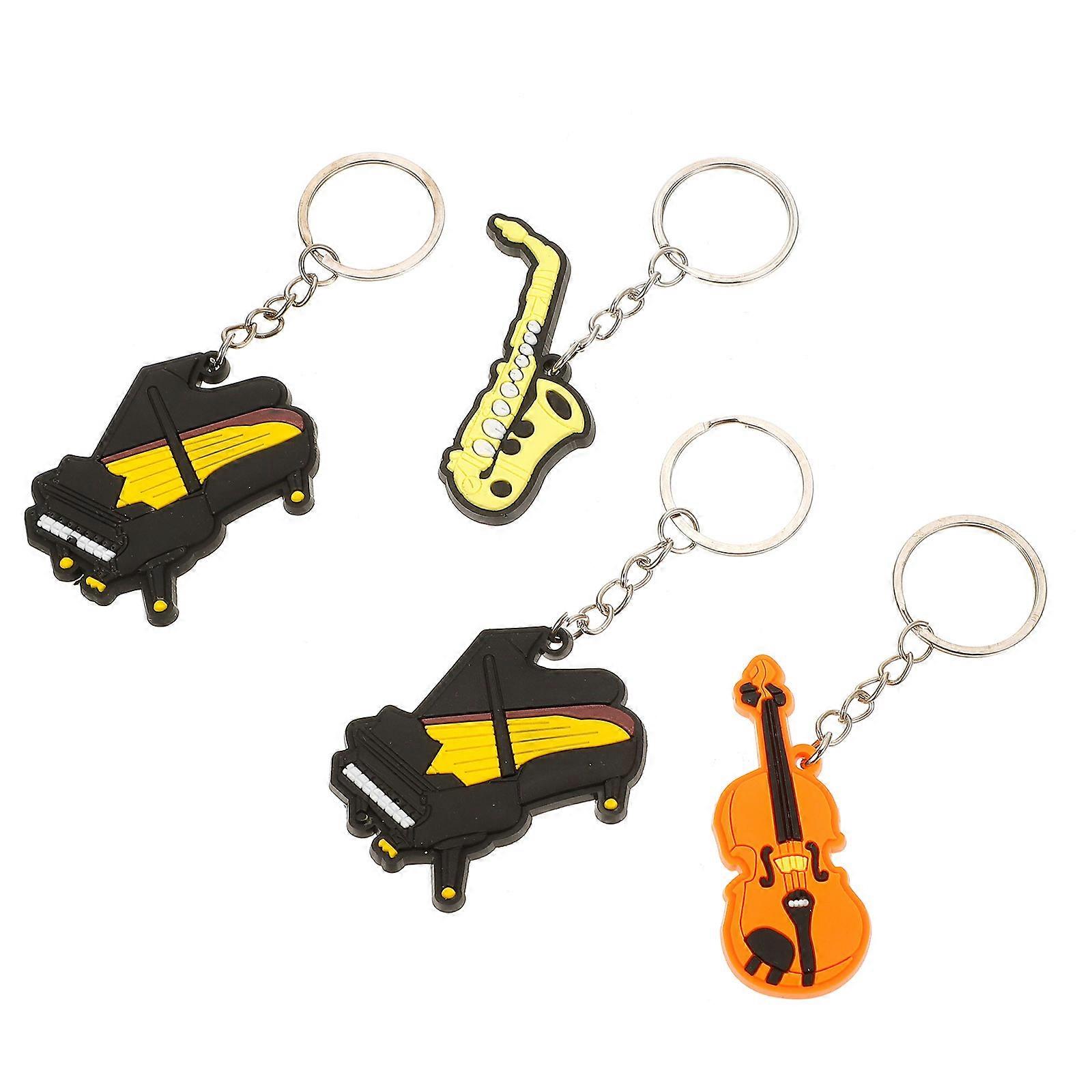 Music Instrument Key Chains Multipurpose Key Hanging Decors 12Pcs