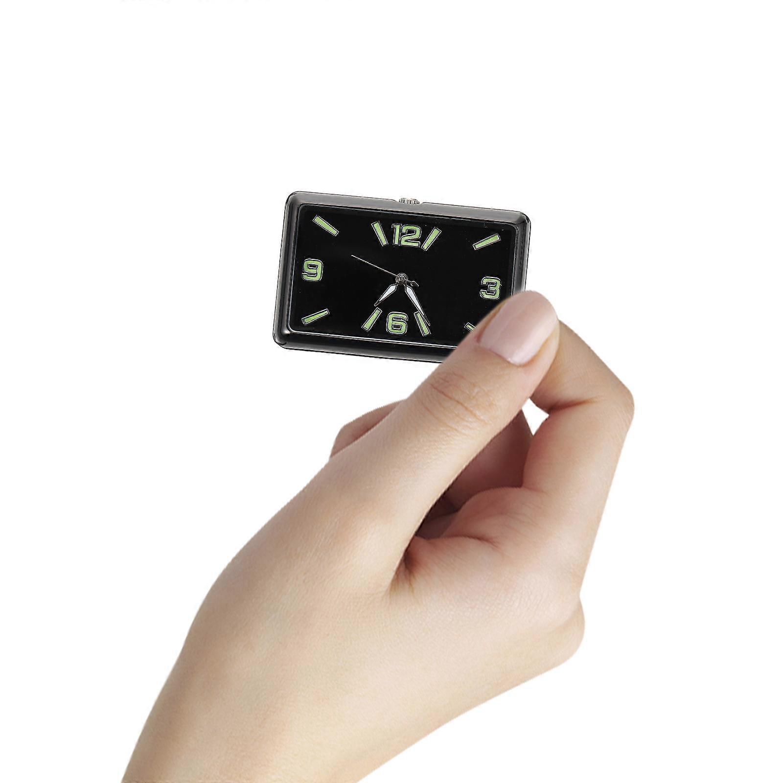 Mini Dashboard Clock Adhesive Square Clock For Car Dashboard 1 Set Fluorescence Design
