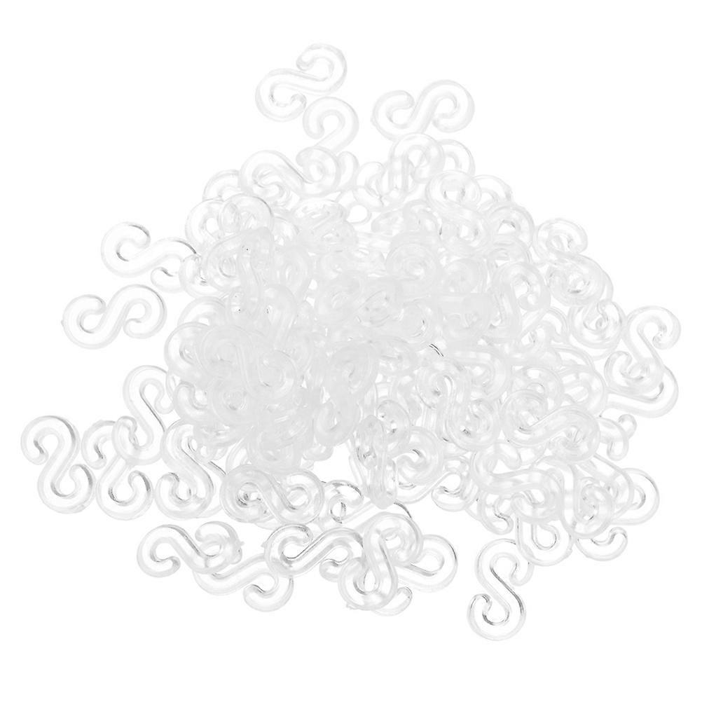 Transparent Plastic S Clips for Rubber Bands Multi-Function 2000Pcs