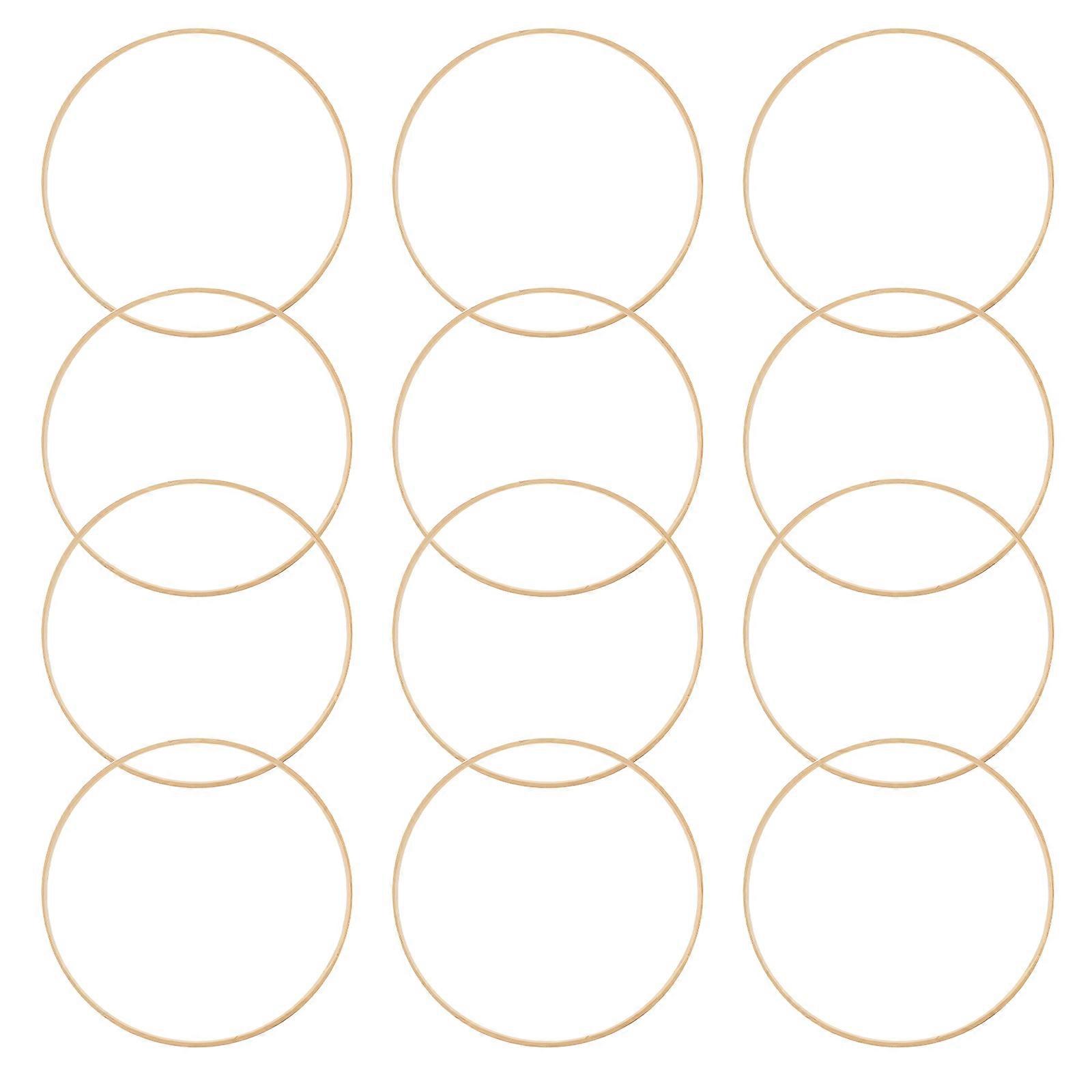 Dream Catcher Bamboo Ring for DIY Craft Projects 24Pcs Khaki