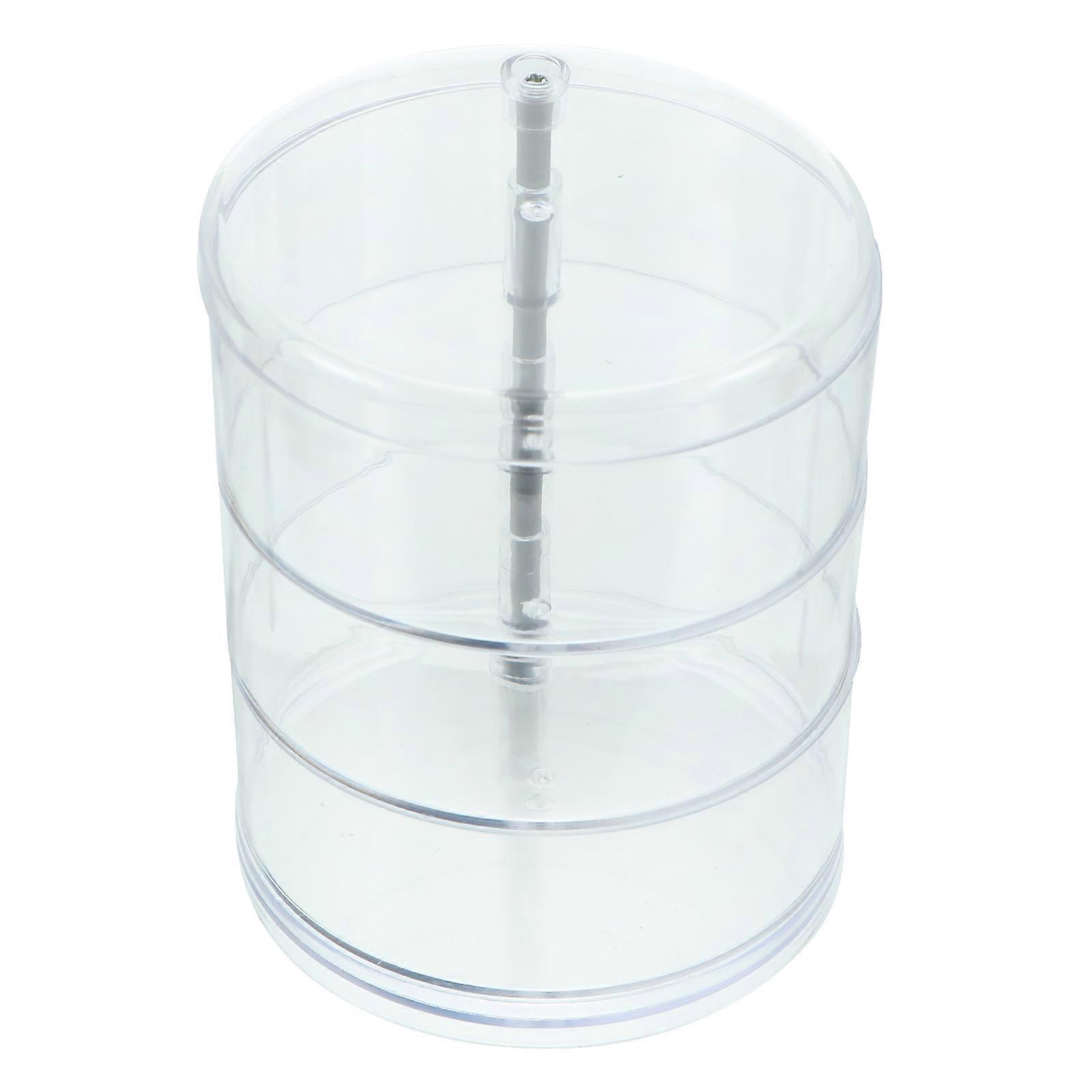 Transparent Cosmetic Organizer For Desk Use 11x11x14cm Rotating Design 1Pack