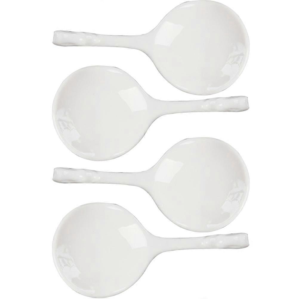 Concise Ceramic Spoon Rests 20 Pcs Holder Accessory For Restaurant Kitchen Use In White Ideal For Holding Spoons And Forks