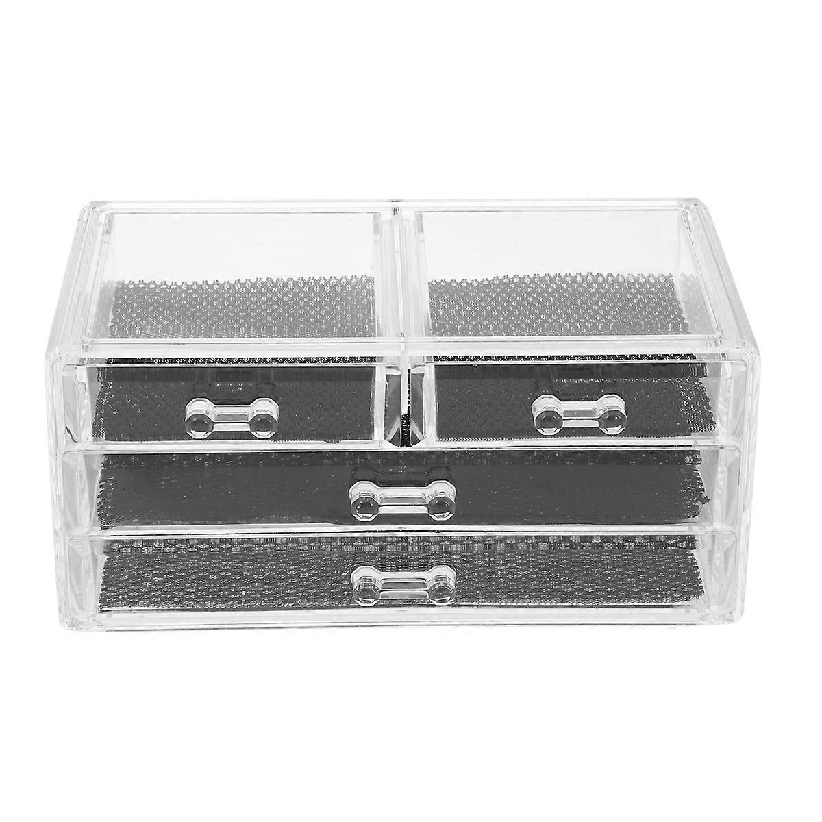 Desktop Cosmetics Case Acrylic Dustproof Organizer for Storage 3 Layer 4 Drawer