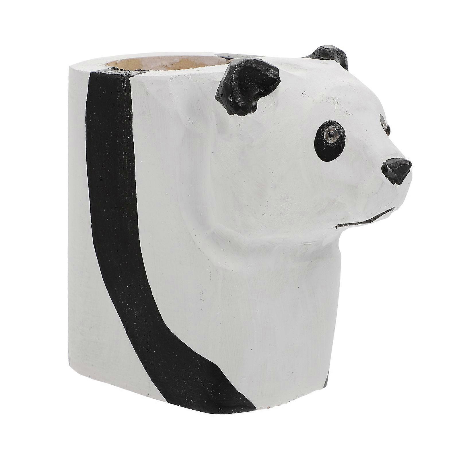 Wooden Pen Container for Home Use 8Pcs Panda Shape Pen Holder