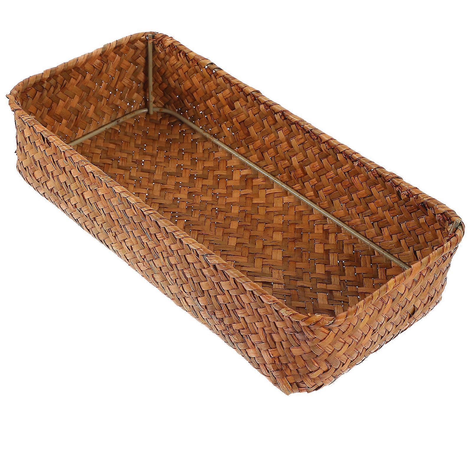 Woven Cutlery Basket for Storage 5Pcs Straw Organizer Baskets