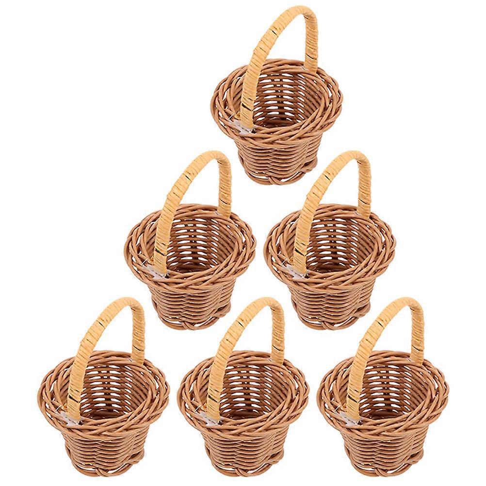 Tiny Basket 36 Pcs Handheld Mini Flower Basket Decorative Rectangular Easter Party Landscape Decoration 8X5X5CM