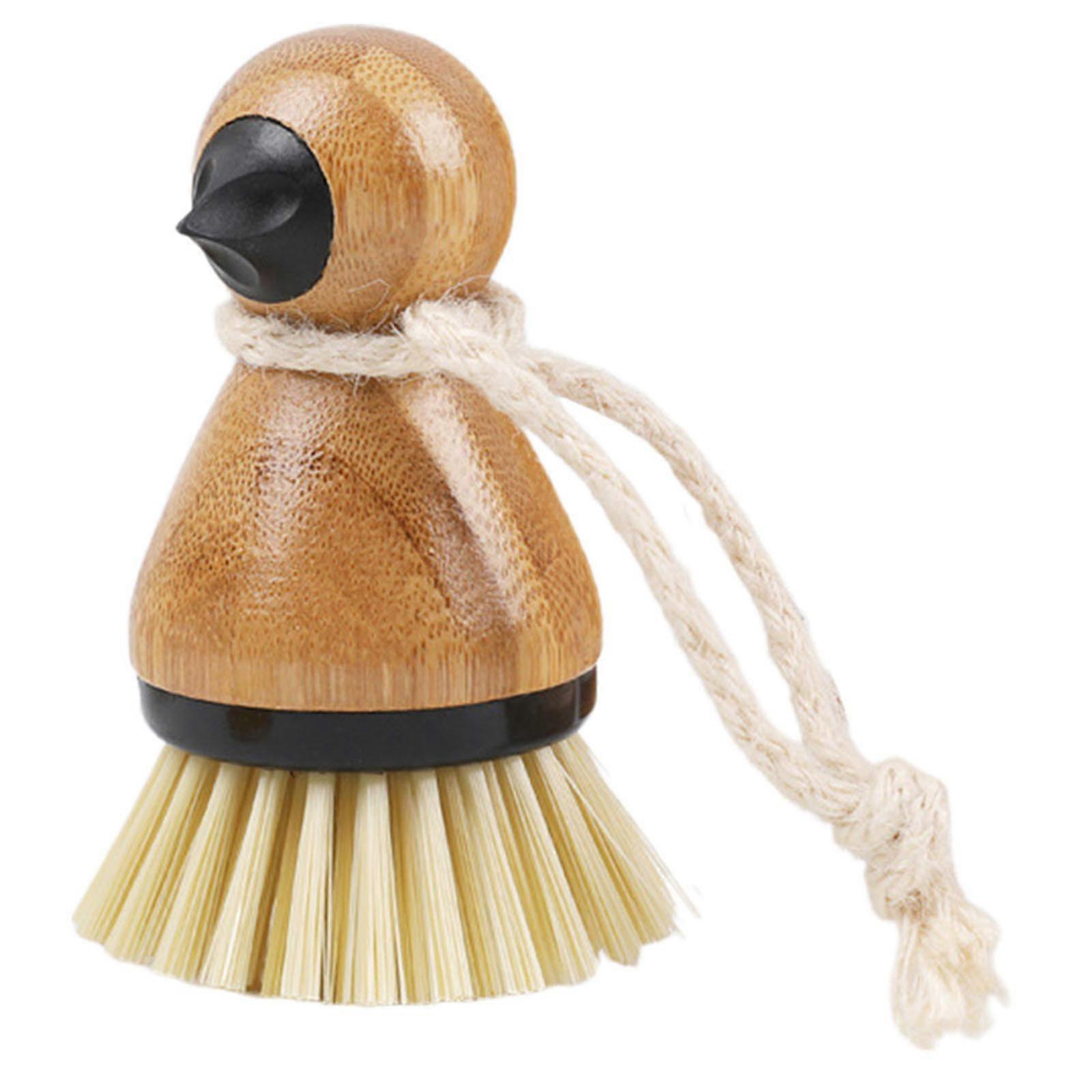 Khaki Plastic Cleaning Brush for Kitchen Vegetable Cleaning 2Pcs