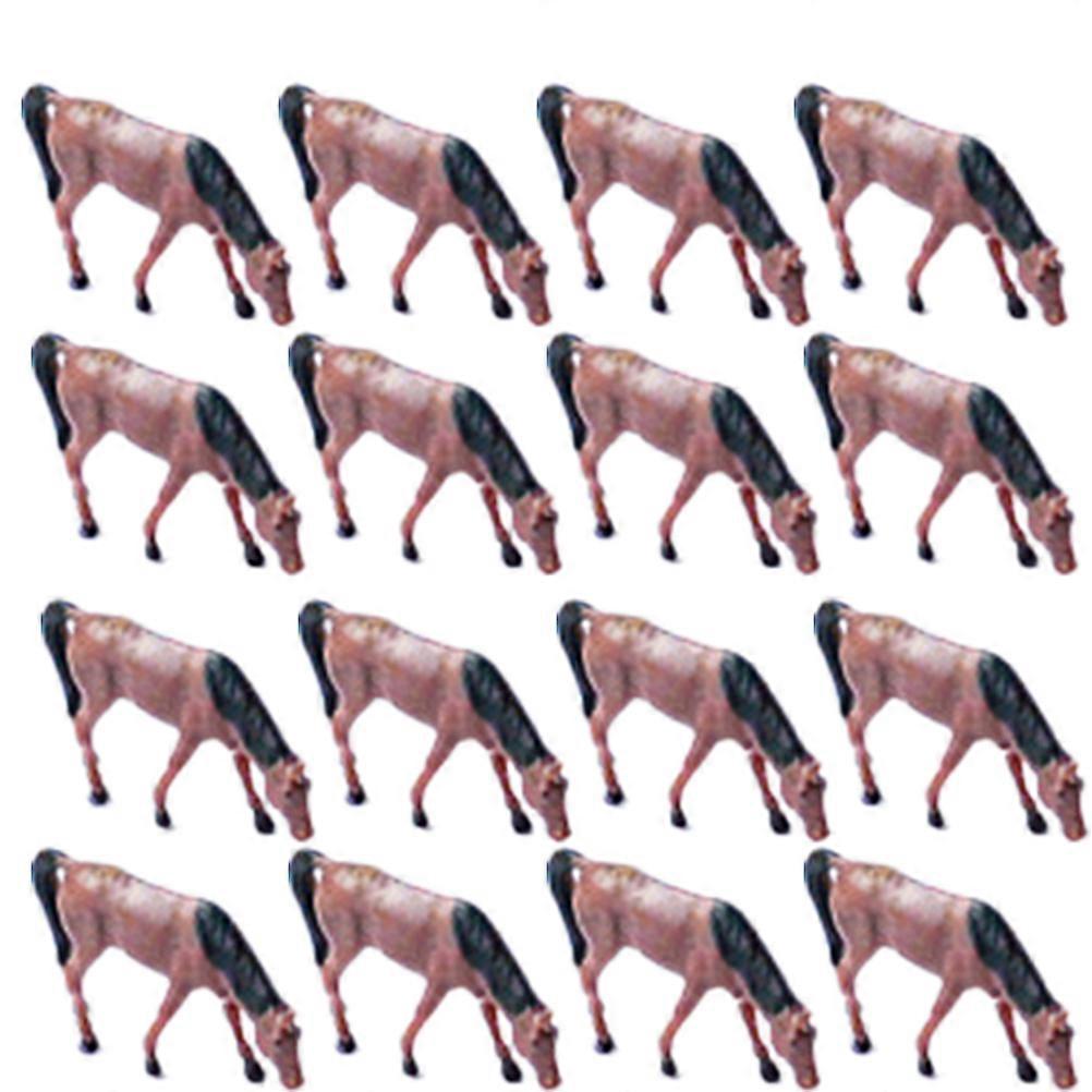 Plastic Simulation Horse Model for Decoration Use 48Pcs Coffee