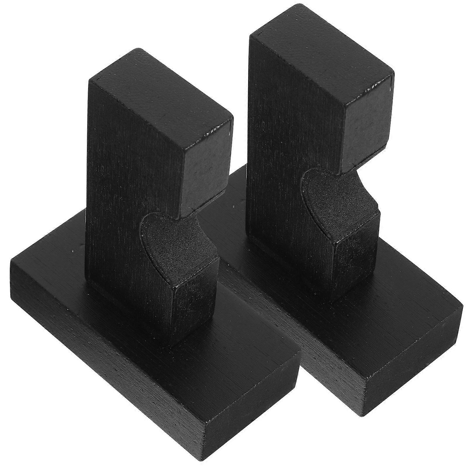 Bat Holder Wall Mount 2 Pairs Wooden Bat Racks Household Display Stands 11X9X4.5CM Multi-Function