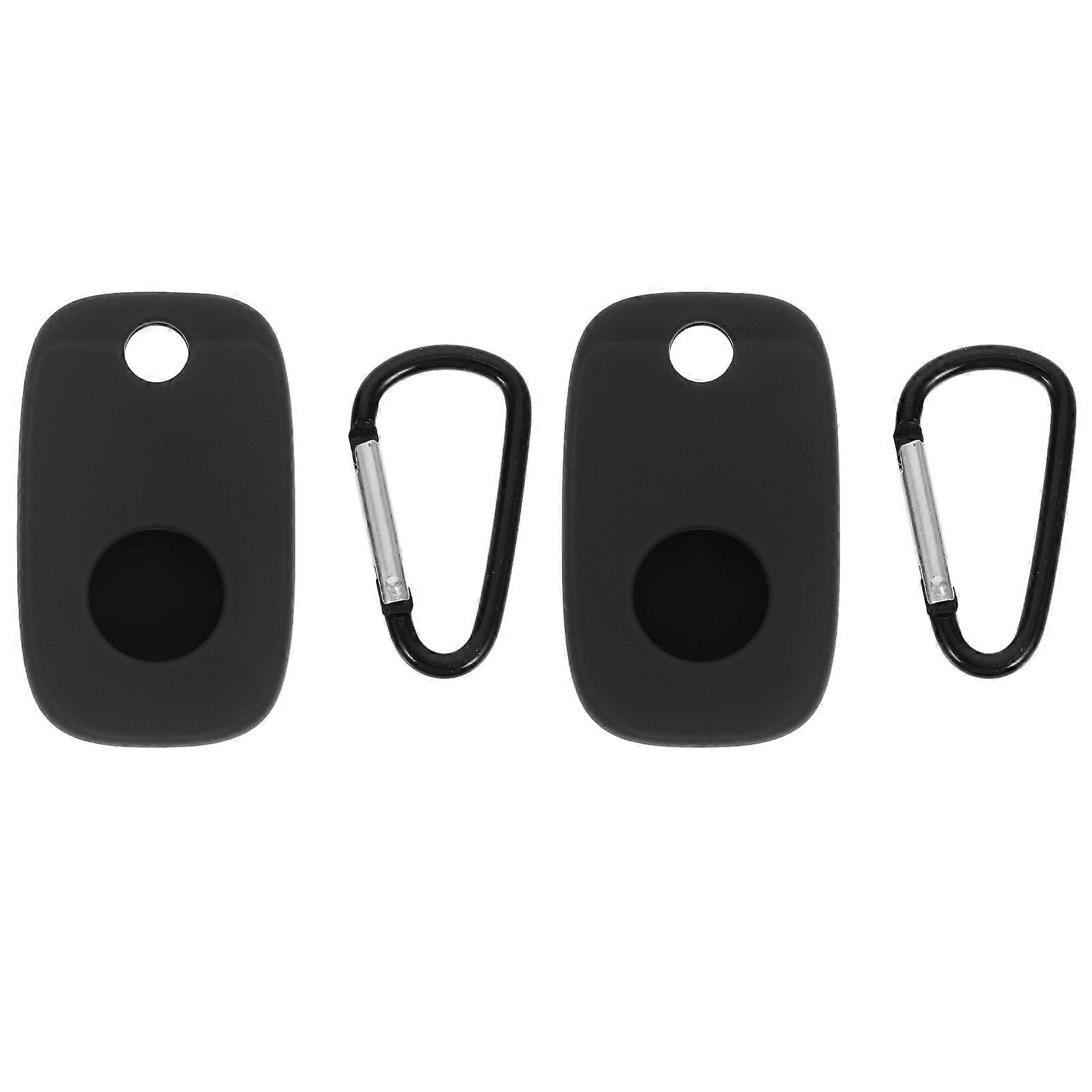 Silicone Protective Case Tile Mate Keychain Cover for Tile Mate Pro Tracker Protection Black 2Pcs