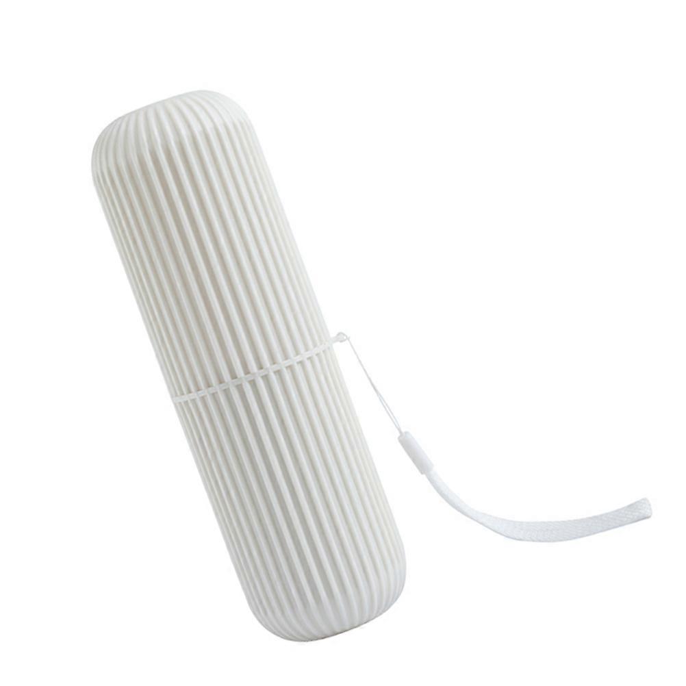 Toothbrush Container Compact Travel Accessory For Couples Beige 1Pack