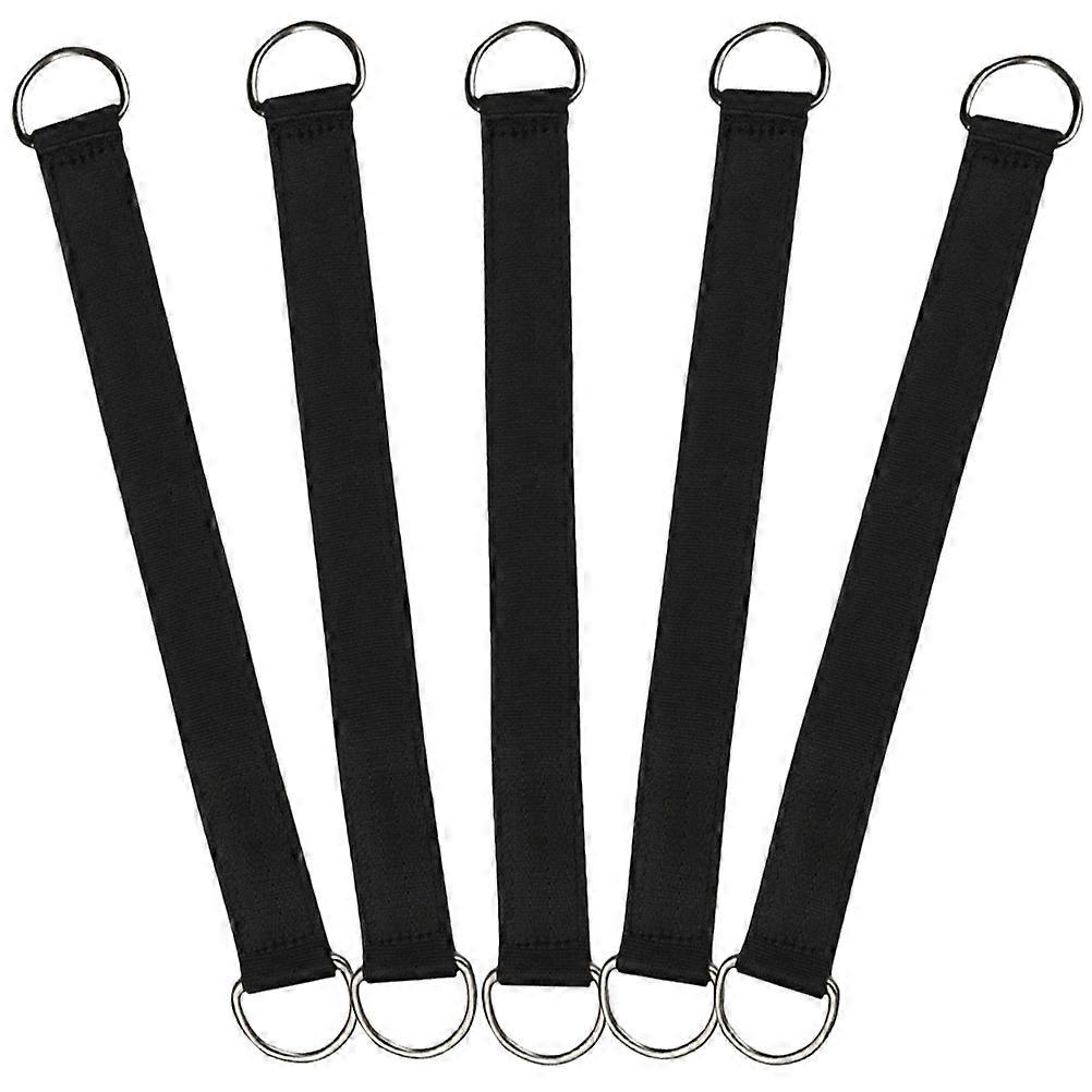 Black Polyester Swing Straps for Trees with Stainless Steel Rings 25Pcs