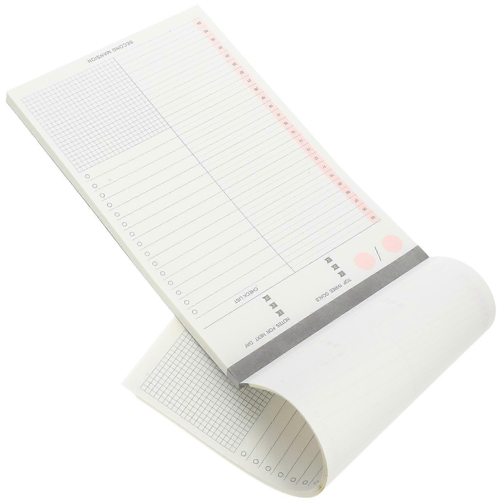 Daily Plan Notepad 1 Set For Office Workers Featuring Tearable Design And Simple Style In White Color