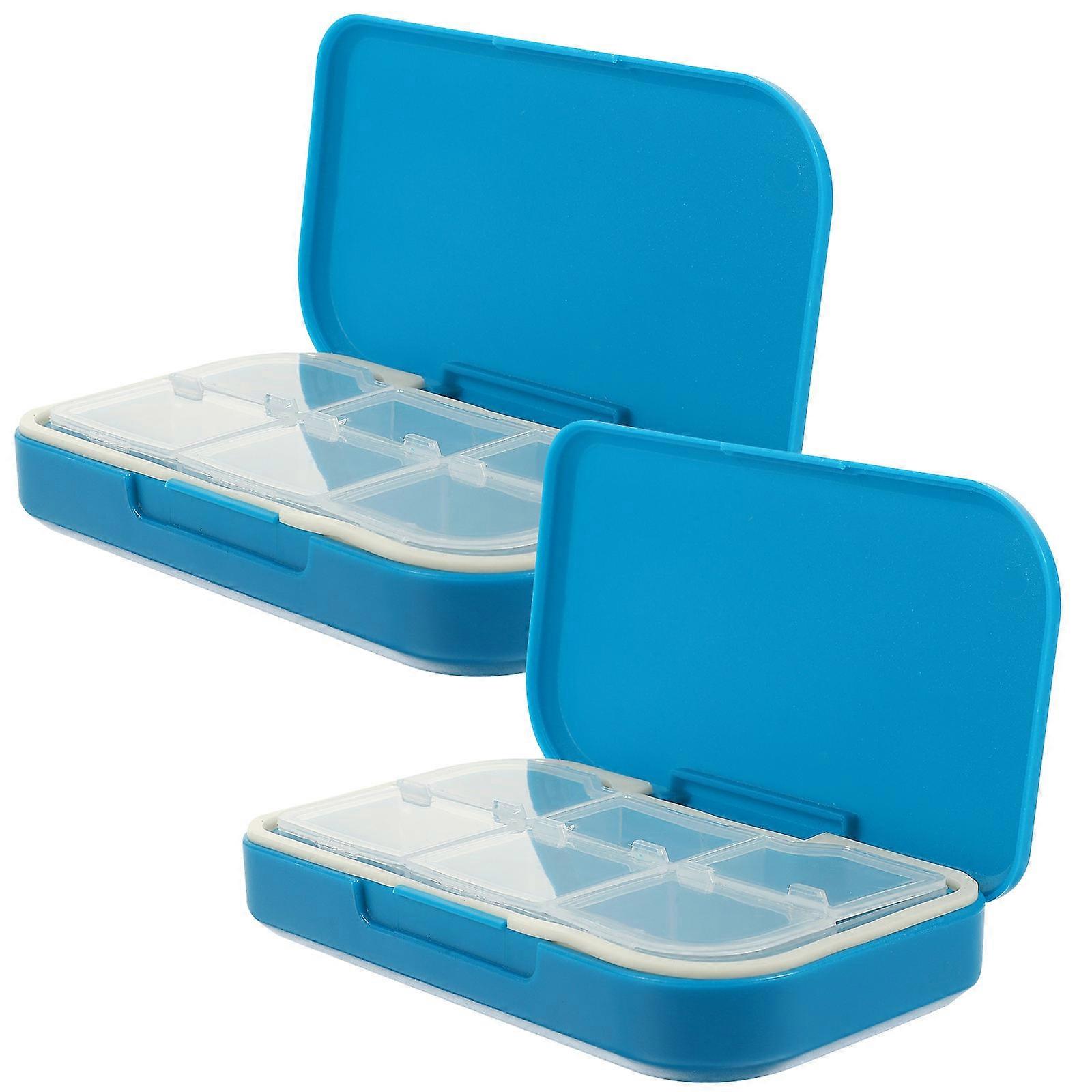 Portable Pills Case 6 Compartments Pills Organizer for Storing 4Pcs