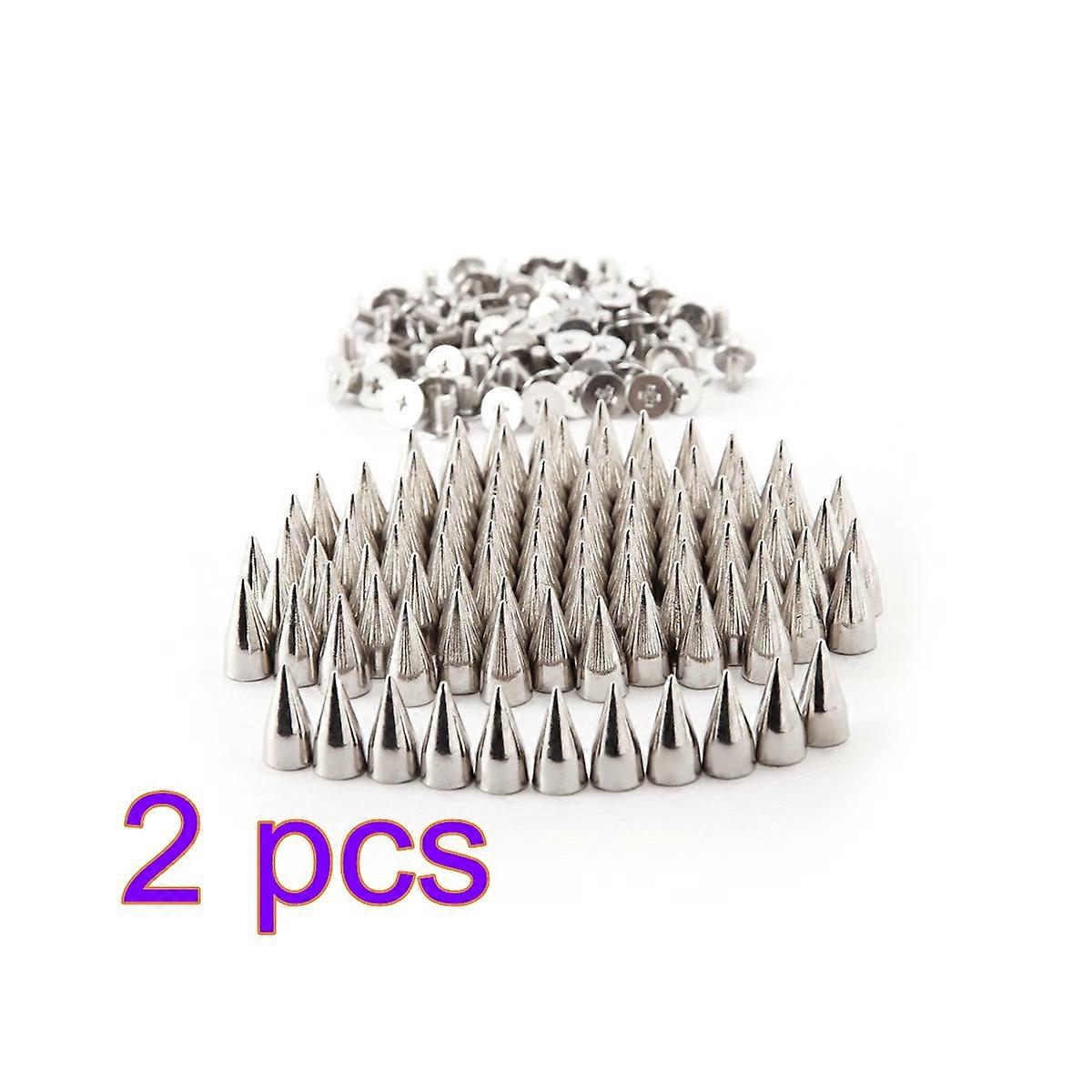 Metal Cone Rivets DIY Screwback Studs Punk Style 200Pcs Silver Set