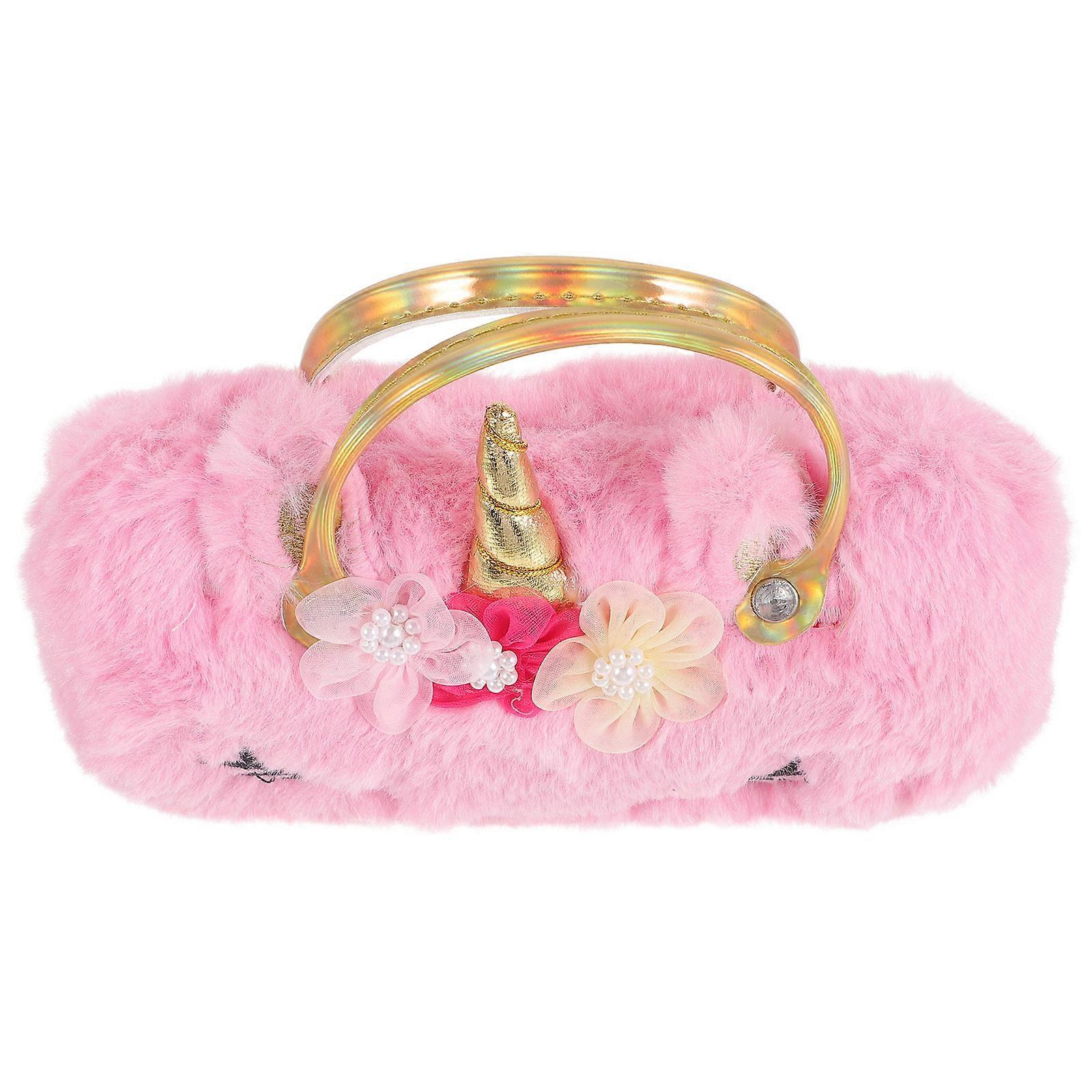 Plush Unicorn Glasses Case Kids Eyeglasses Case with Handle 2Pcs