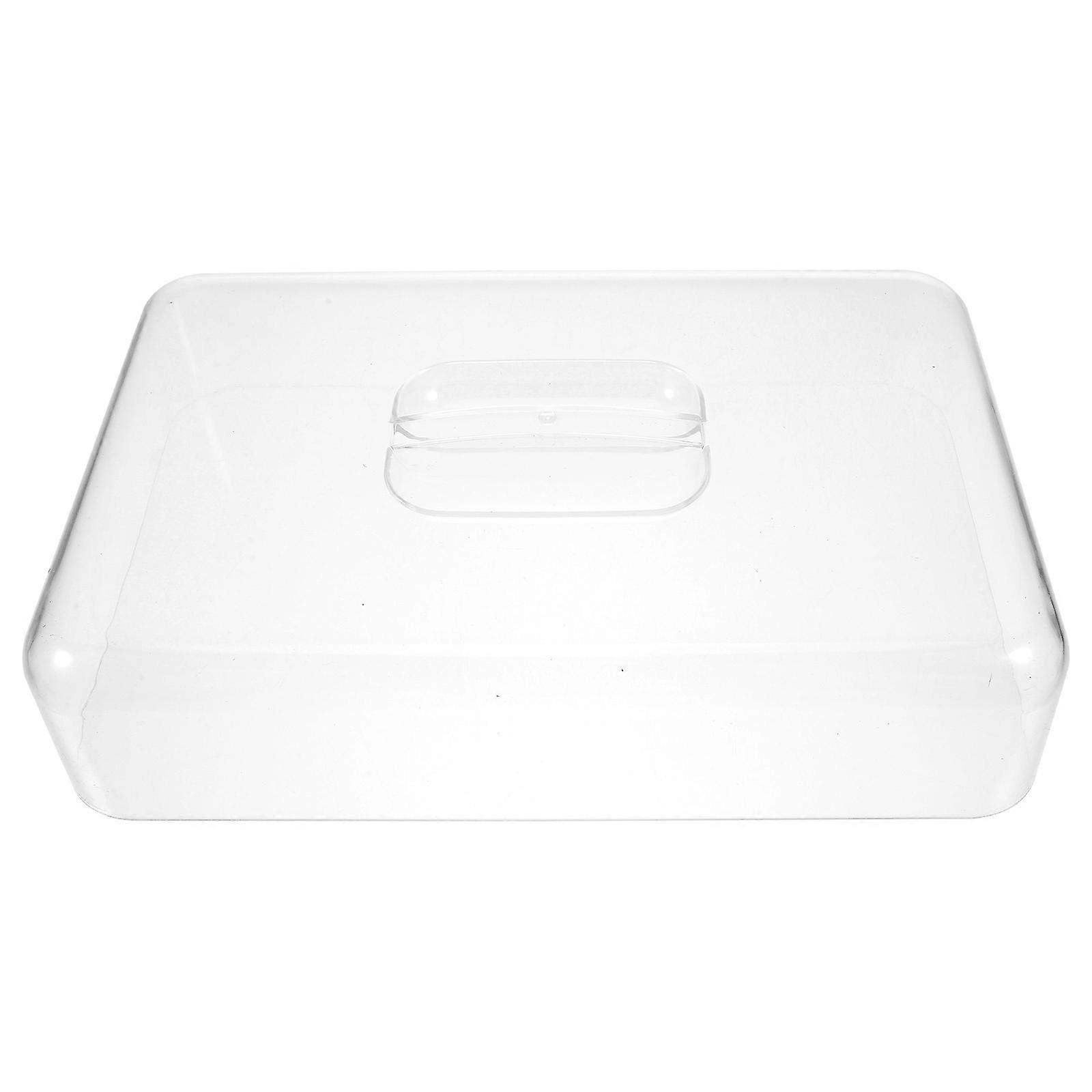 Sleek Rectangular Dessert Display Stand With Dome Covers For Food Protection In Homes 2Pcs