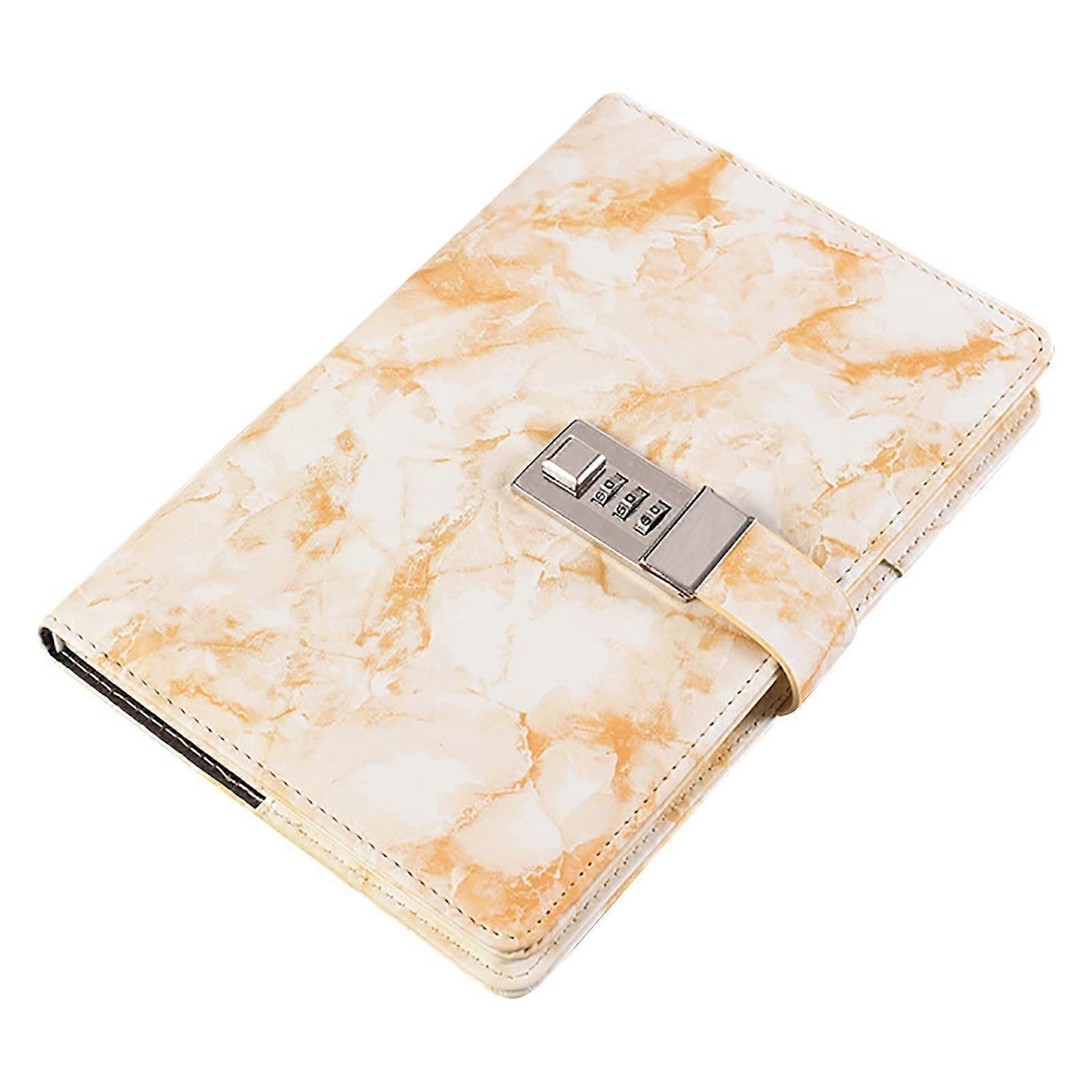 LKWLPD Diary with Lock Marble Diary with Lock Notebook Simplified Password Book with Alphabetical Tabs Pocket Sized Perfect Password Notebook Yellow