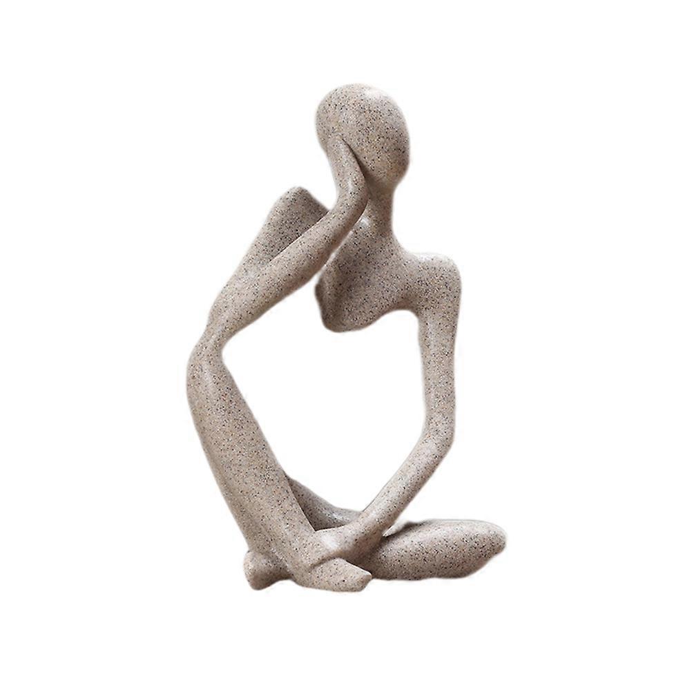 Home Ornament Abstract Figure Decoration for Desktop 2Pcs Grey Crafts
