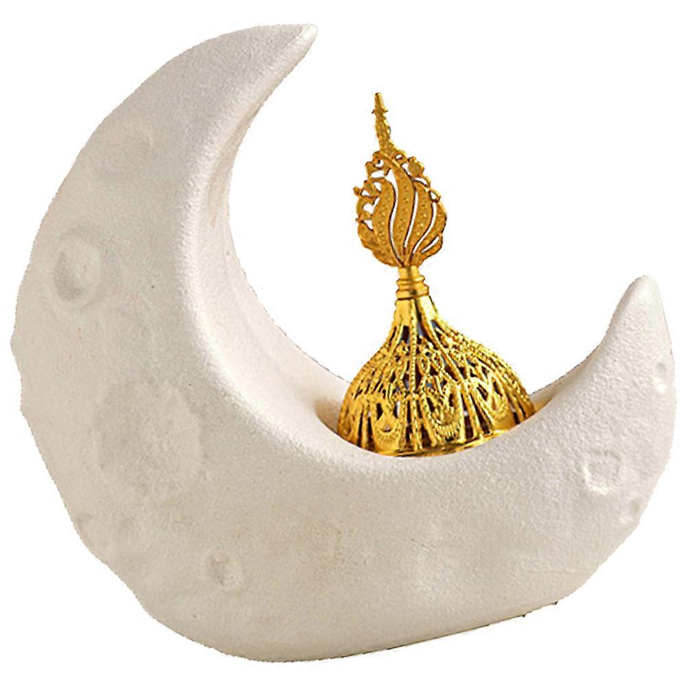 Moon Shaped Ceramic Incense Holder for Relaxation 3Pcs Ramadan Burner