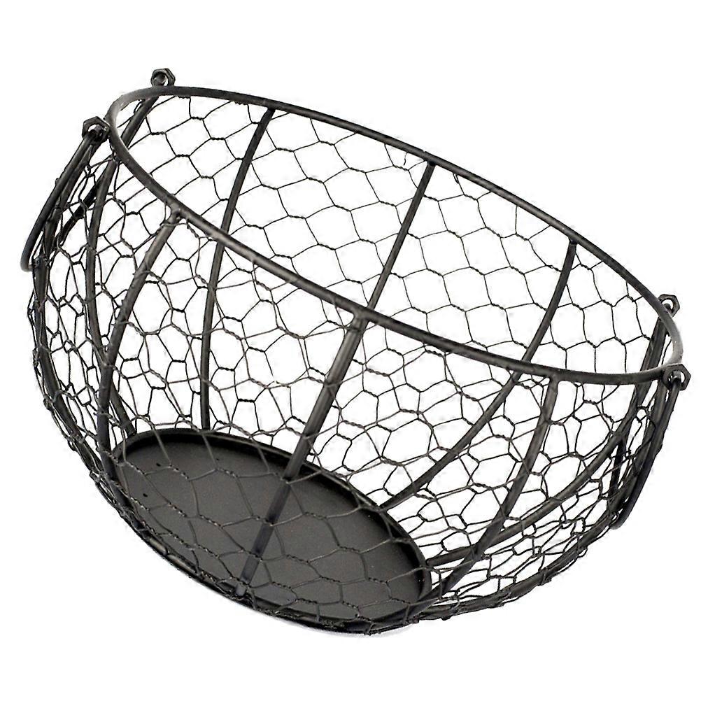 Iron Basket for Fruit Storage 3Pcs Black Decorative Kitchen Egg Container